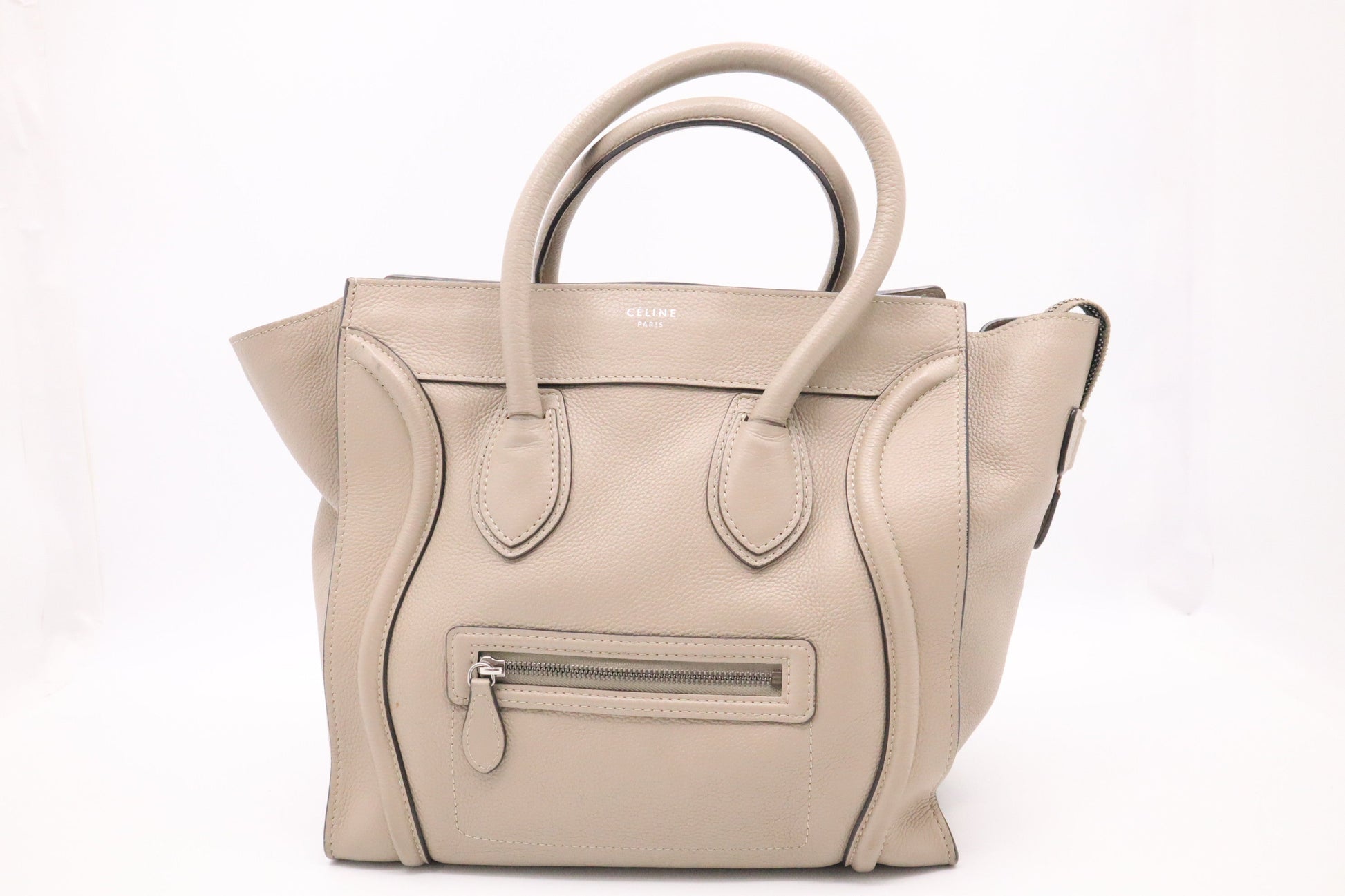 Celine Luggage In Dune Drummed Handbag Leather Mini Travel Bag