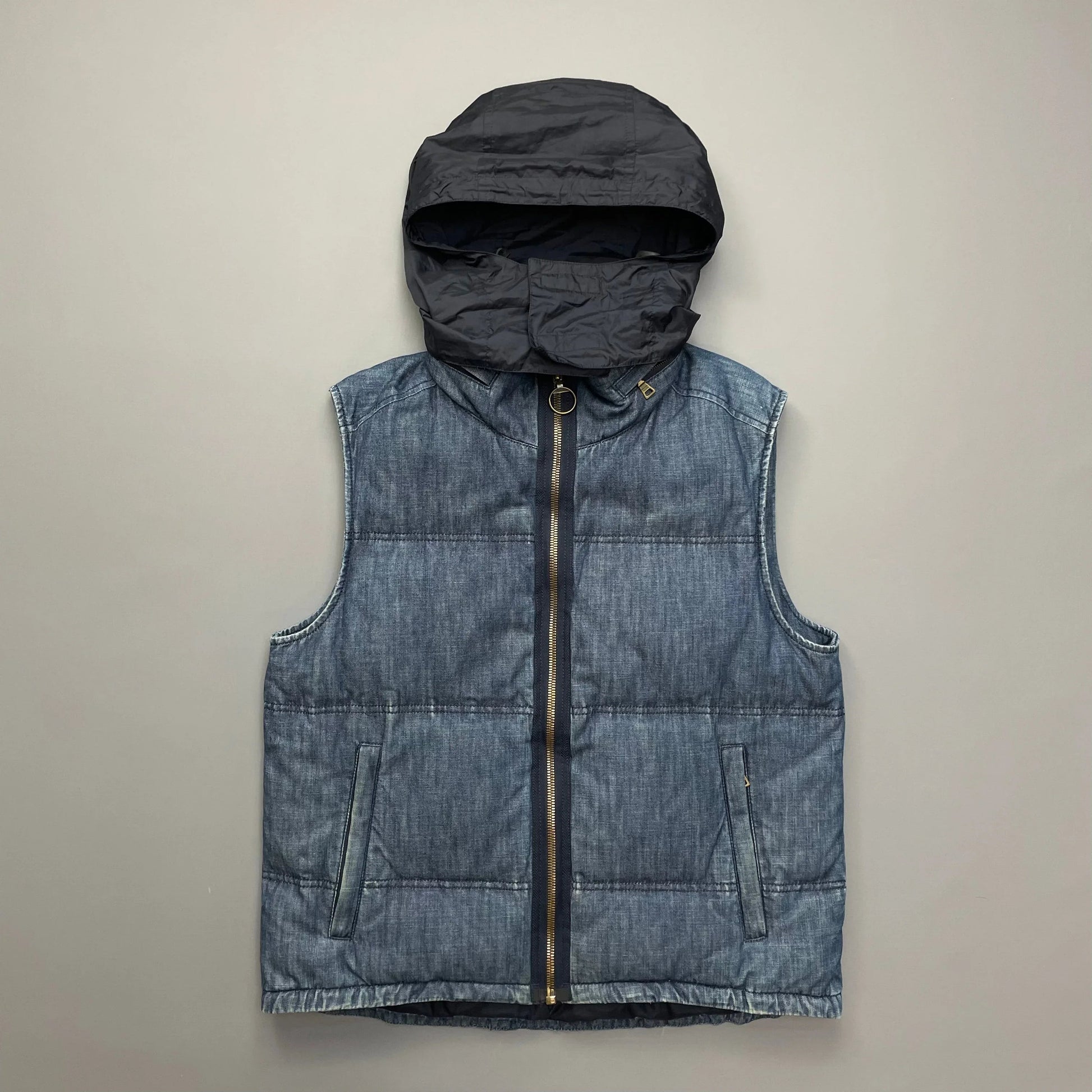 Prada Handbag Sport Down-Padded Gilet w Concealed Hood - Denim Blue