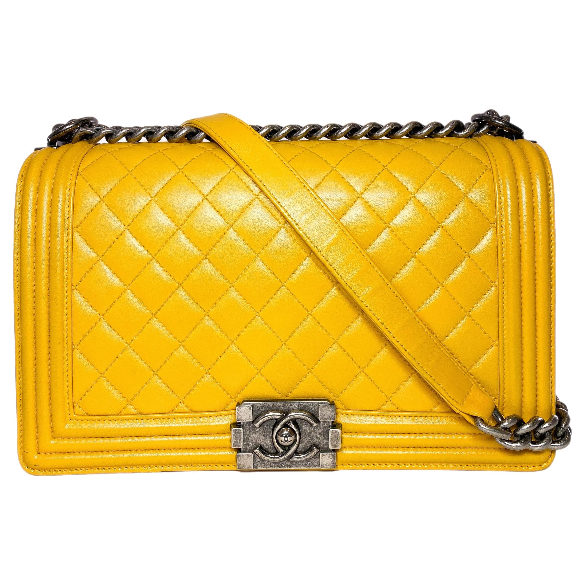 Chanel Yellow New Medium Boy Bag
