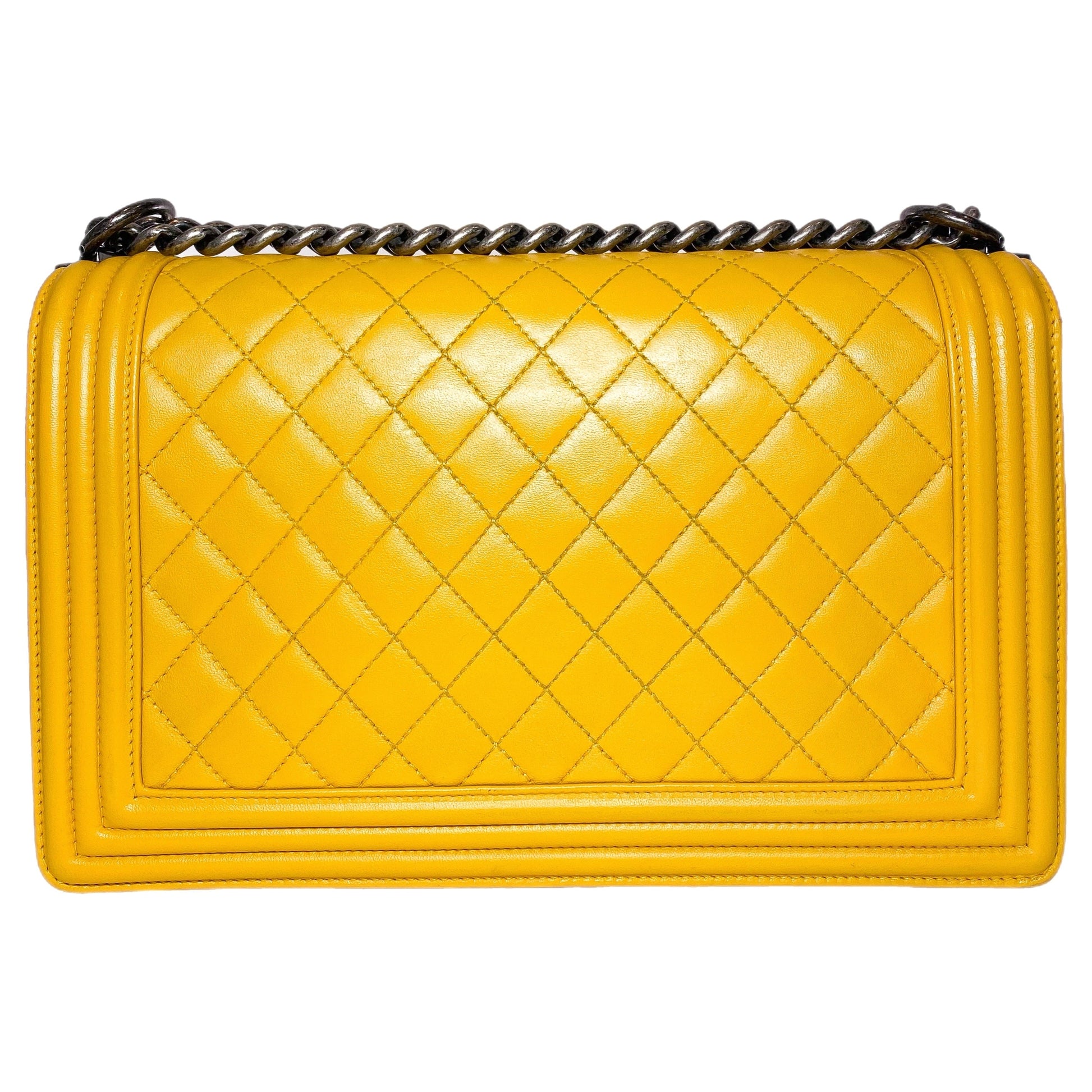 Chanel Yellow New Medium Boy Bag