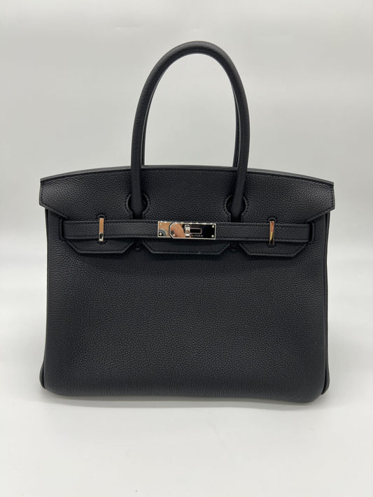 Gucci Hermes Birkin Noir Togo Palladium Hardware Handbag Travel Bag