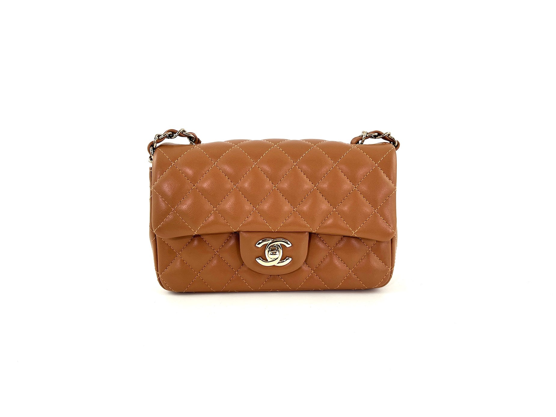 Chanel Caramel Brown Rectangular Mini Flap Bag