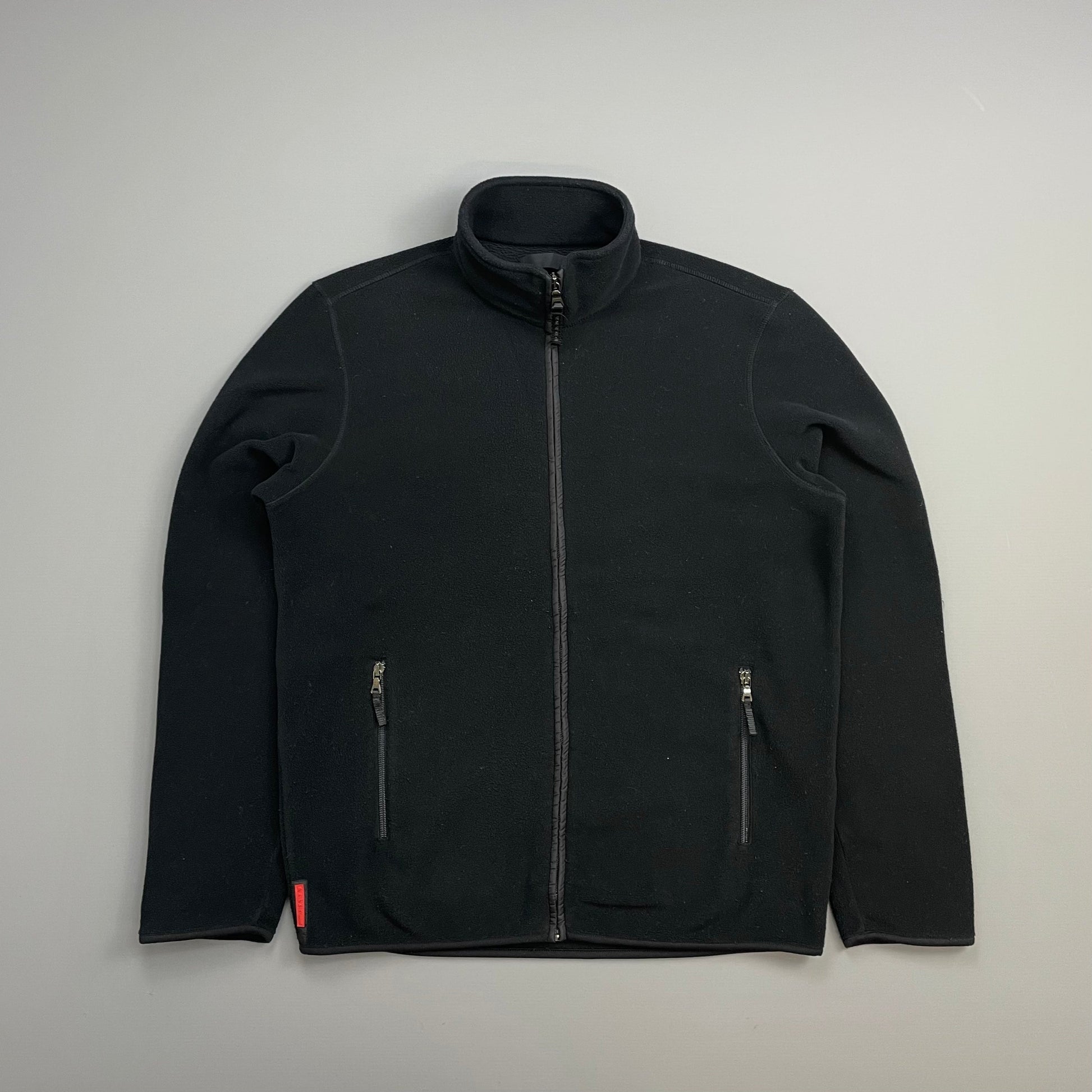 Prada Handbag Sport Rear Pocket Panelled Fleece Jacket Nylon Black