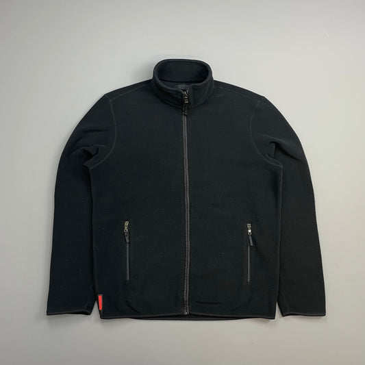Prada Handbag Sport Rear Pocket Panelled Fleece Jacket Nylon Black