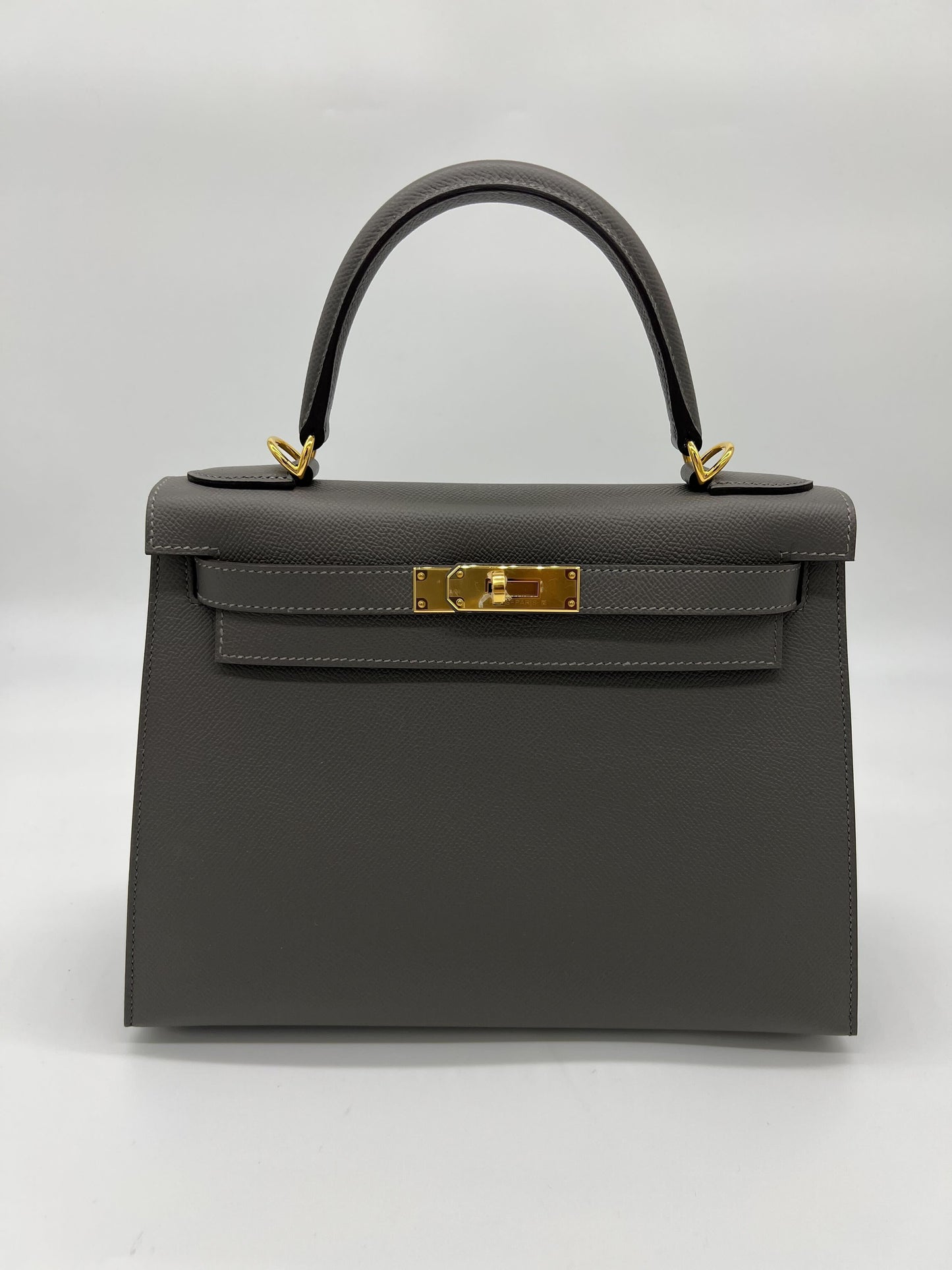 Gucci Hermes Kelly Sellier Gris Meyer Epsom Handbag Leather Travel Bag