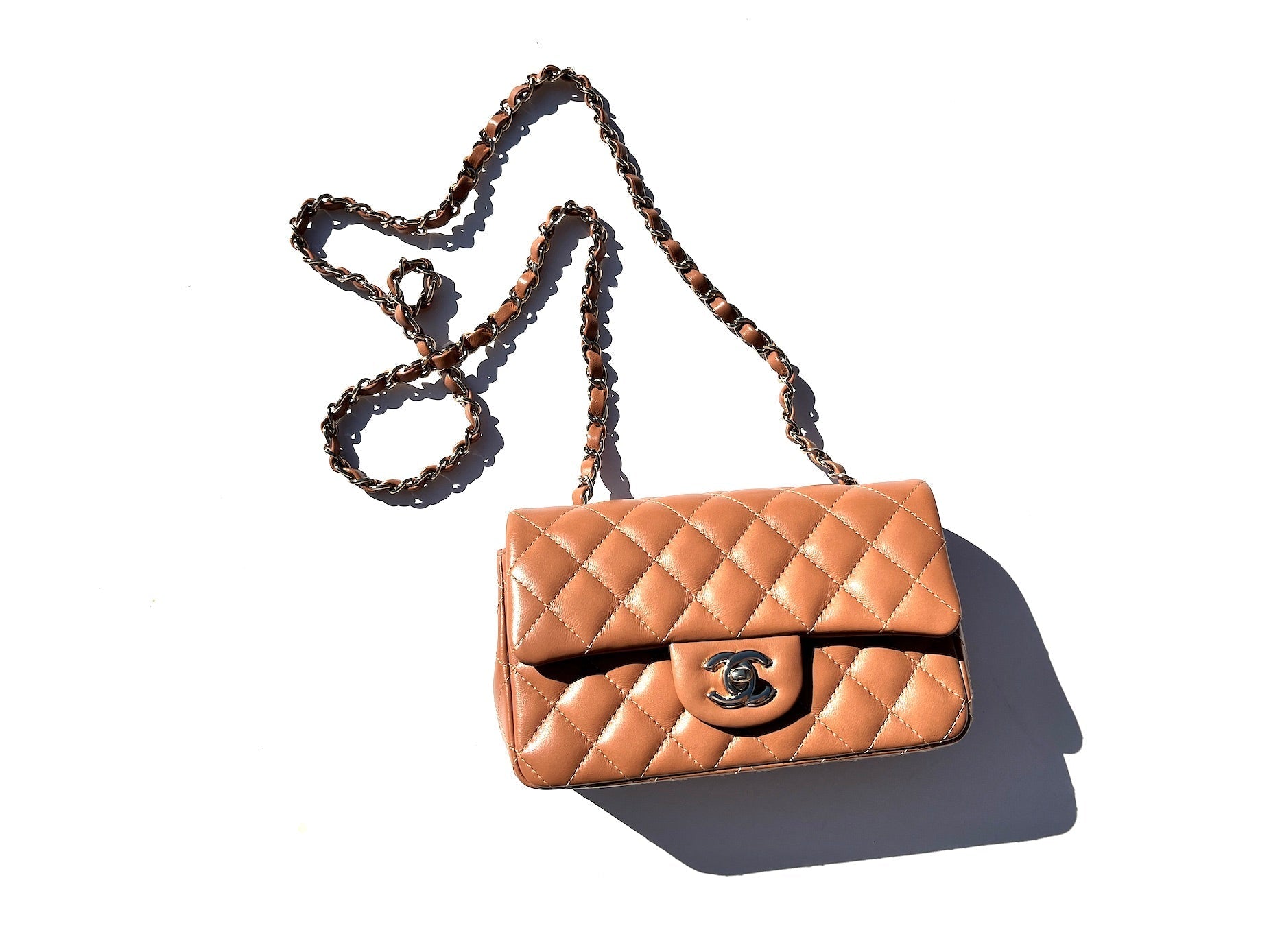 Chanel Caramel Brown Rectangular Mini Flap Bag