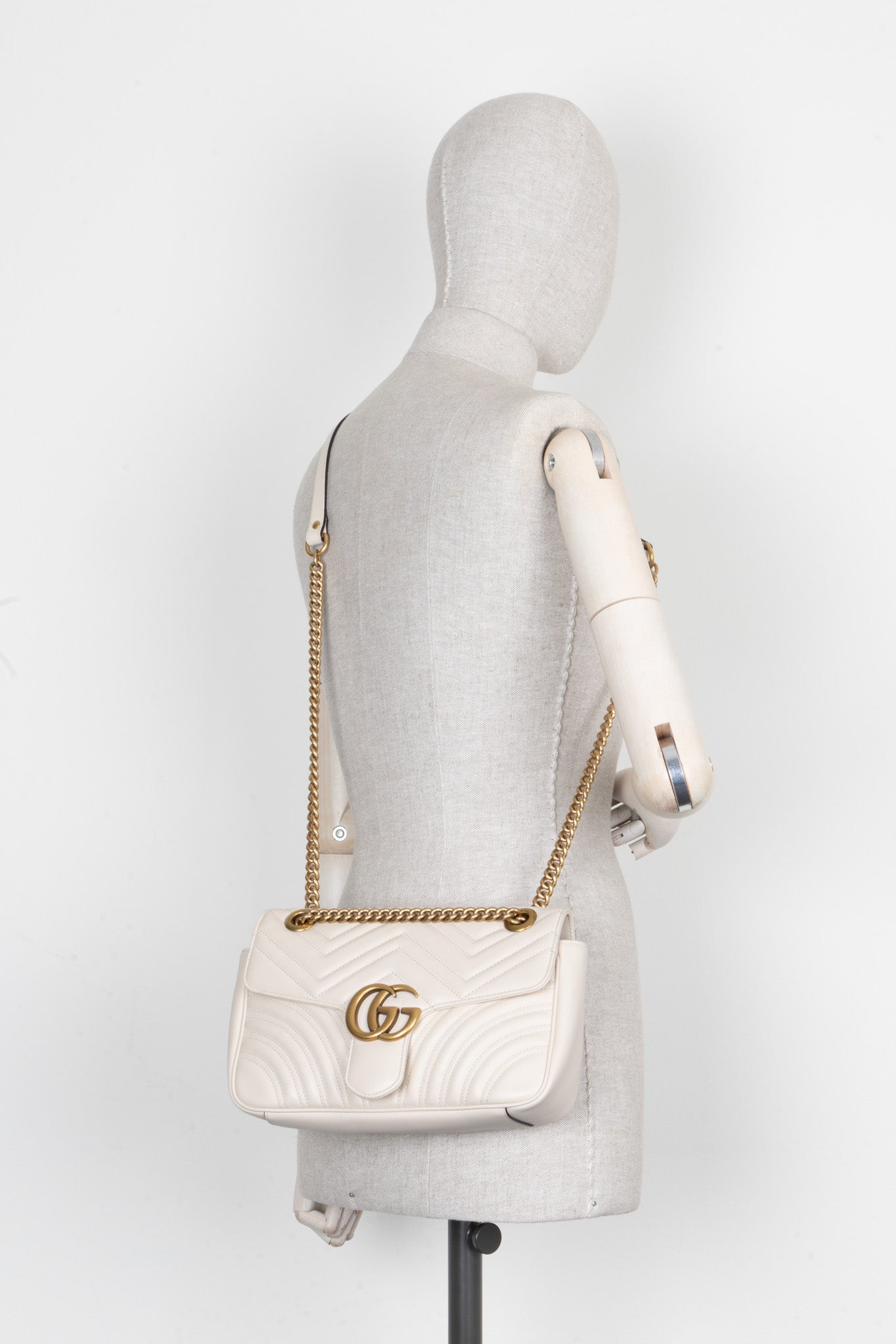 GUCCI Marmont Small Bag Leather White
