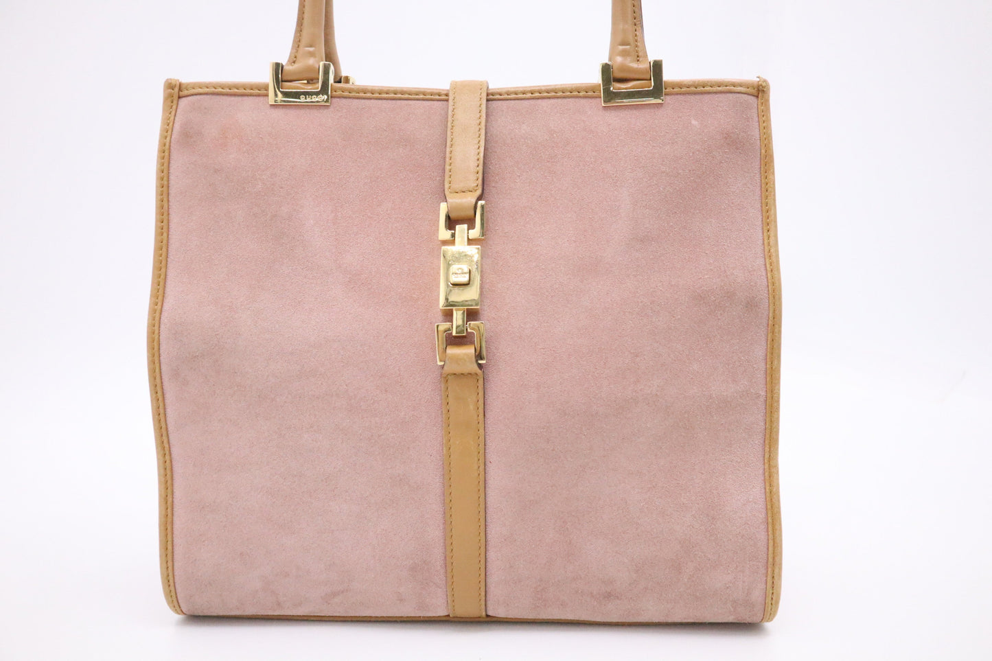 Gucci Jackie Handbag In Suede Pink Travel Bag