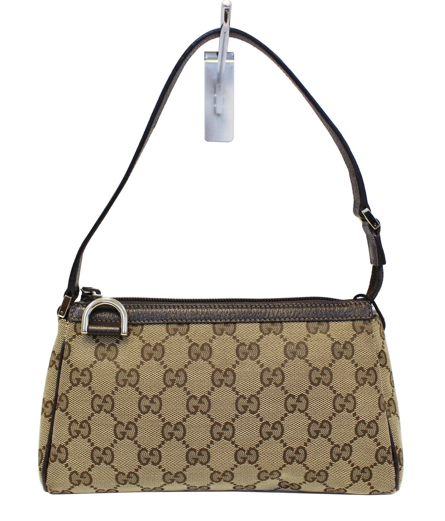 Gucci Ebony Abbey Ring Pochette Bag Canvas Beige Jewelry