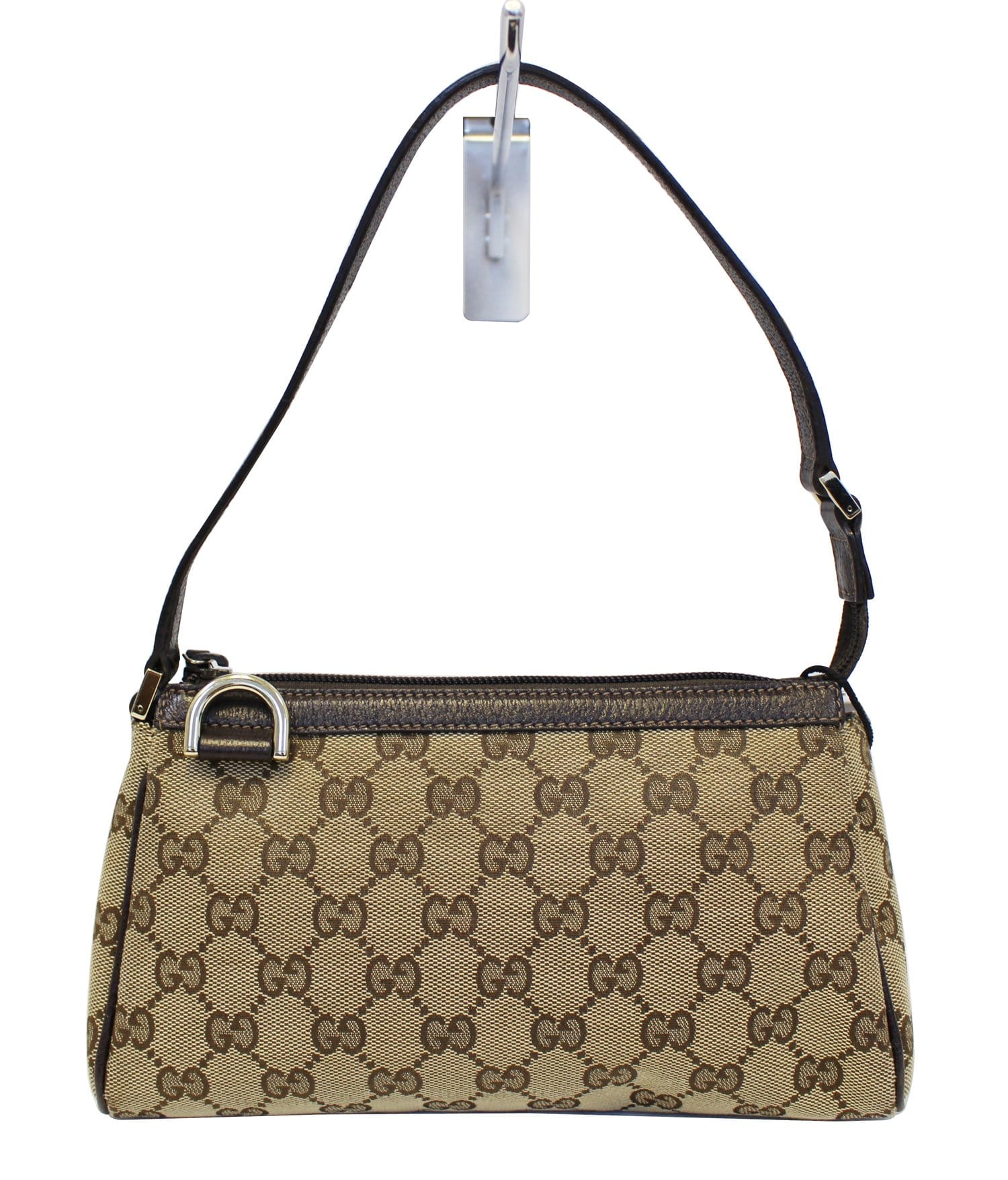 Gucci Ebony Abbey Ring Pochette Bag Canvas Beige Jewelry