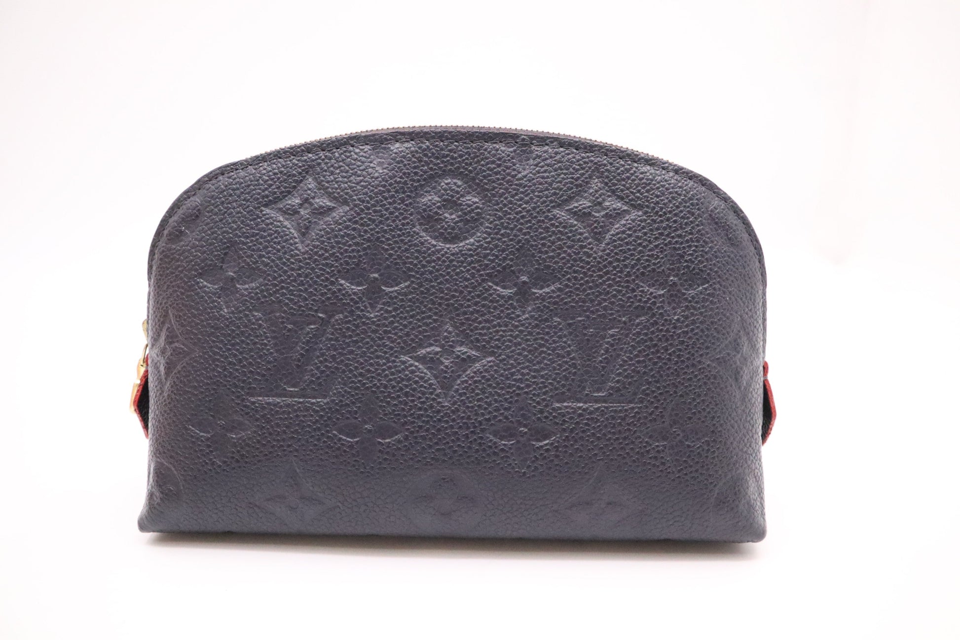 Louis Vuitton Pochette Cosmetiques Navy Empreinte Leather Blue Clutch Bag