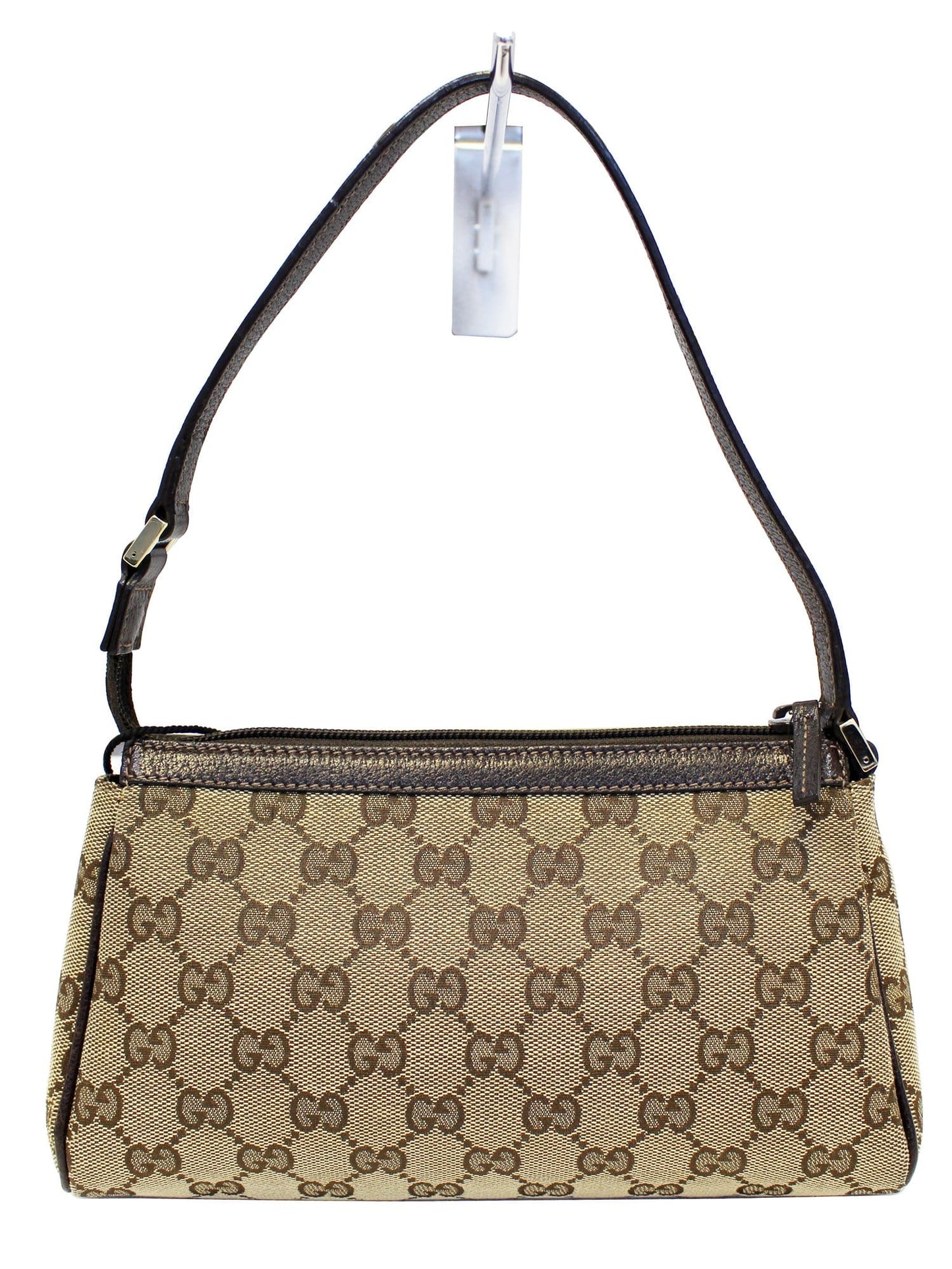 Gucci Ebony Abbey Ring Pochette Bag Canvas Beige Jewelry