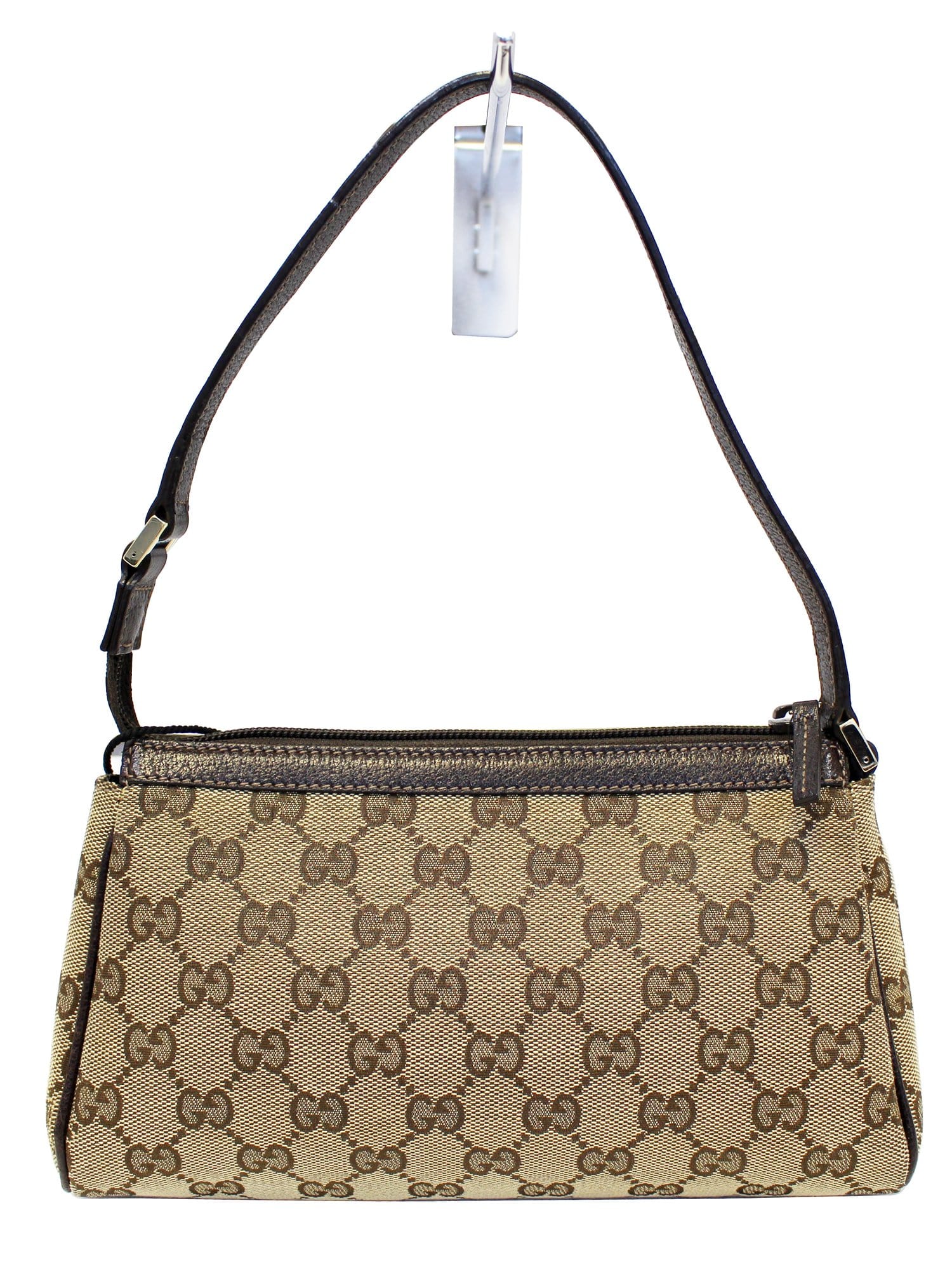 Gucci Ebony Abbey Ring Pochette Bag Canvas Beige Jewelry
