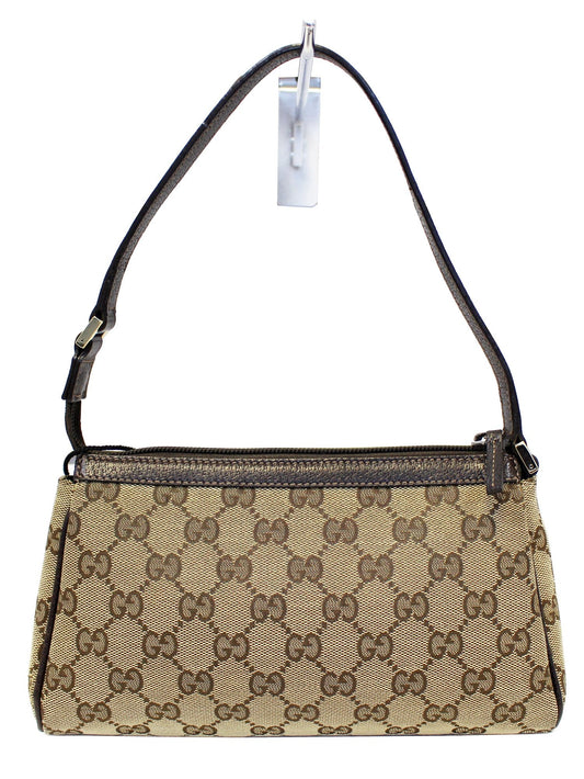 Gucci Ebony Abbey Ring Pochette Bag Canvas Beige Jewelry