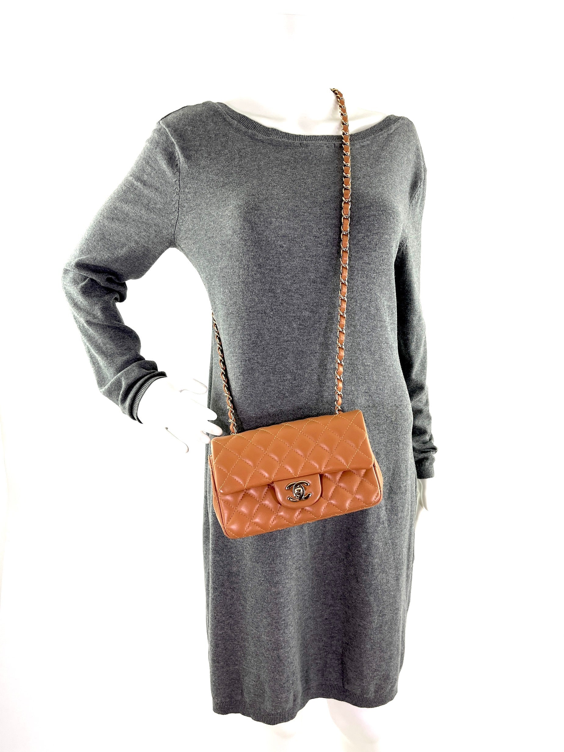 Chanel Caramel Brown Rectangular Mini Flap Bag