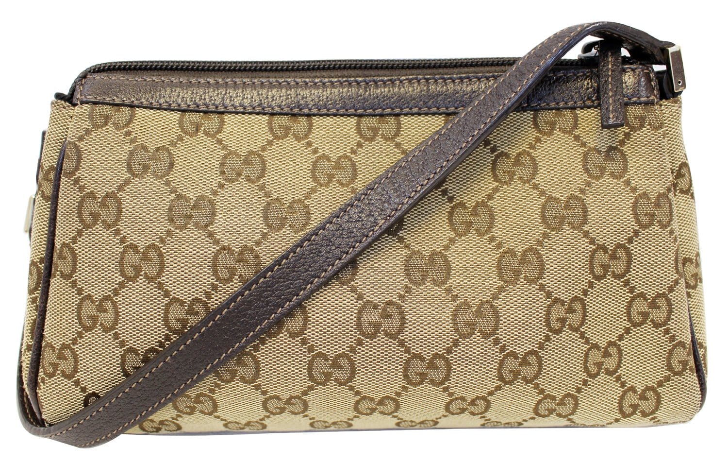 Gucci Ebony Abbey Ring Pochette Bag Canvas Beige Jewelry