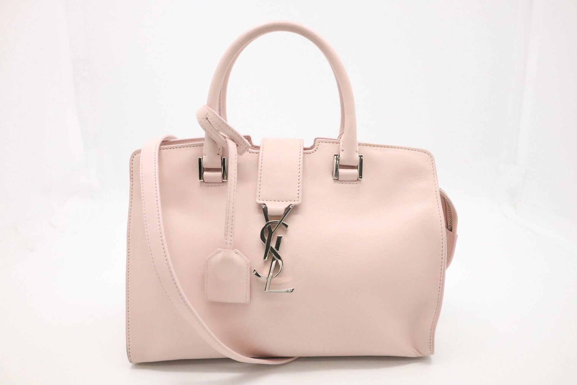 YSL Saint Laurent Baby Downtown Cabas In Travel Bag Leather Pink