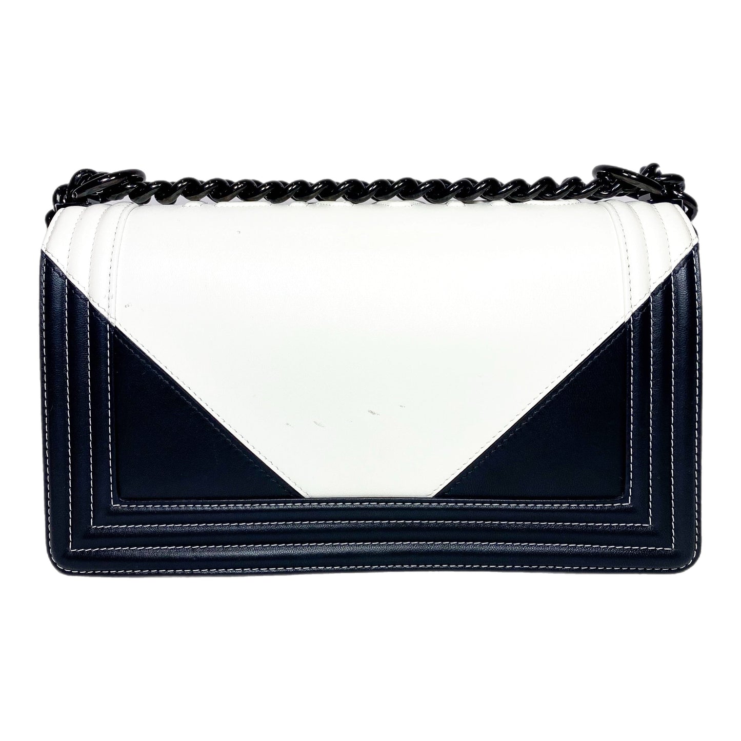 Chanel Black and White Geometric New Medium Boy Bag
