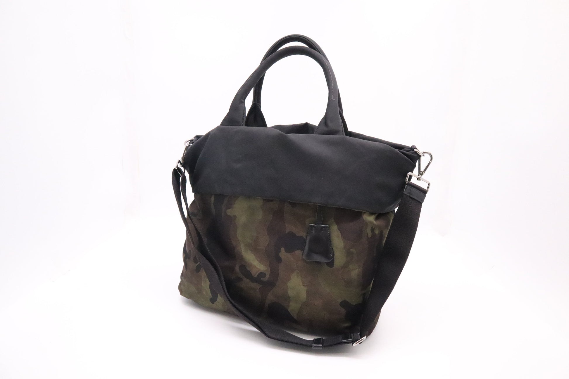 Prada Reversible Tote In Camouflage Handbag Canvas Nylon Tote Bag