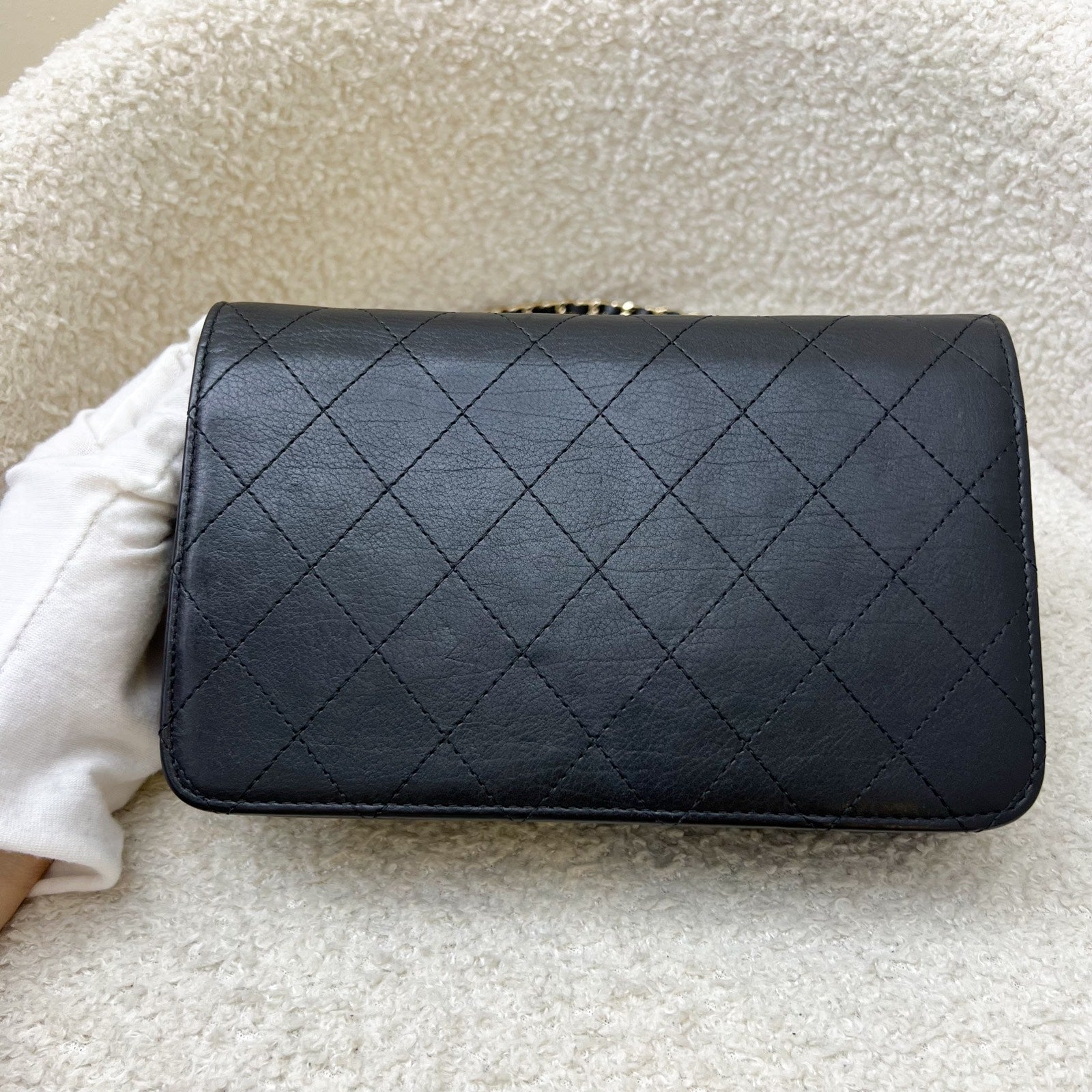 Chanel Seasonal Wallet on Chain WOC in Black Lambskin and Lghw Handbag