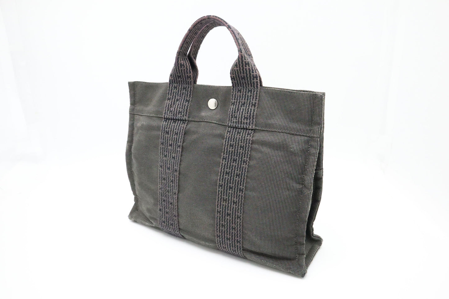 Hermes Herline Fourre Tout Pm In Grey Handbag Canvas Travel Bag