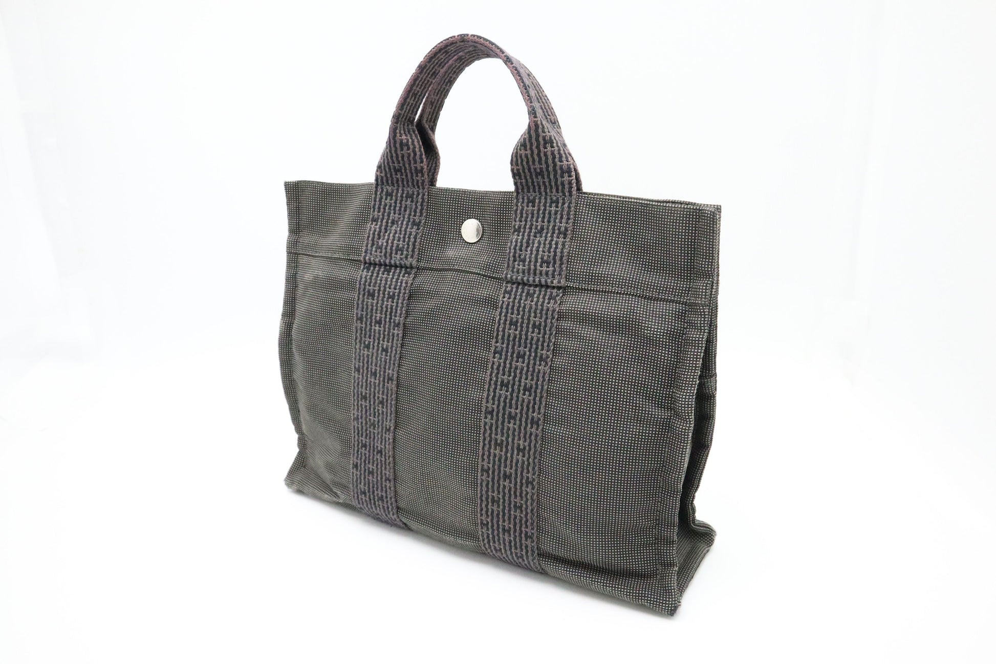 Hermes Herline Fourre Tout Pm In Grey Handbag Canvas Travel Bag