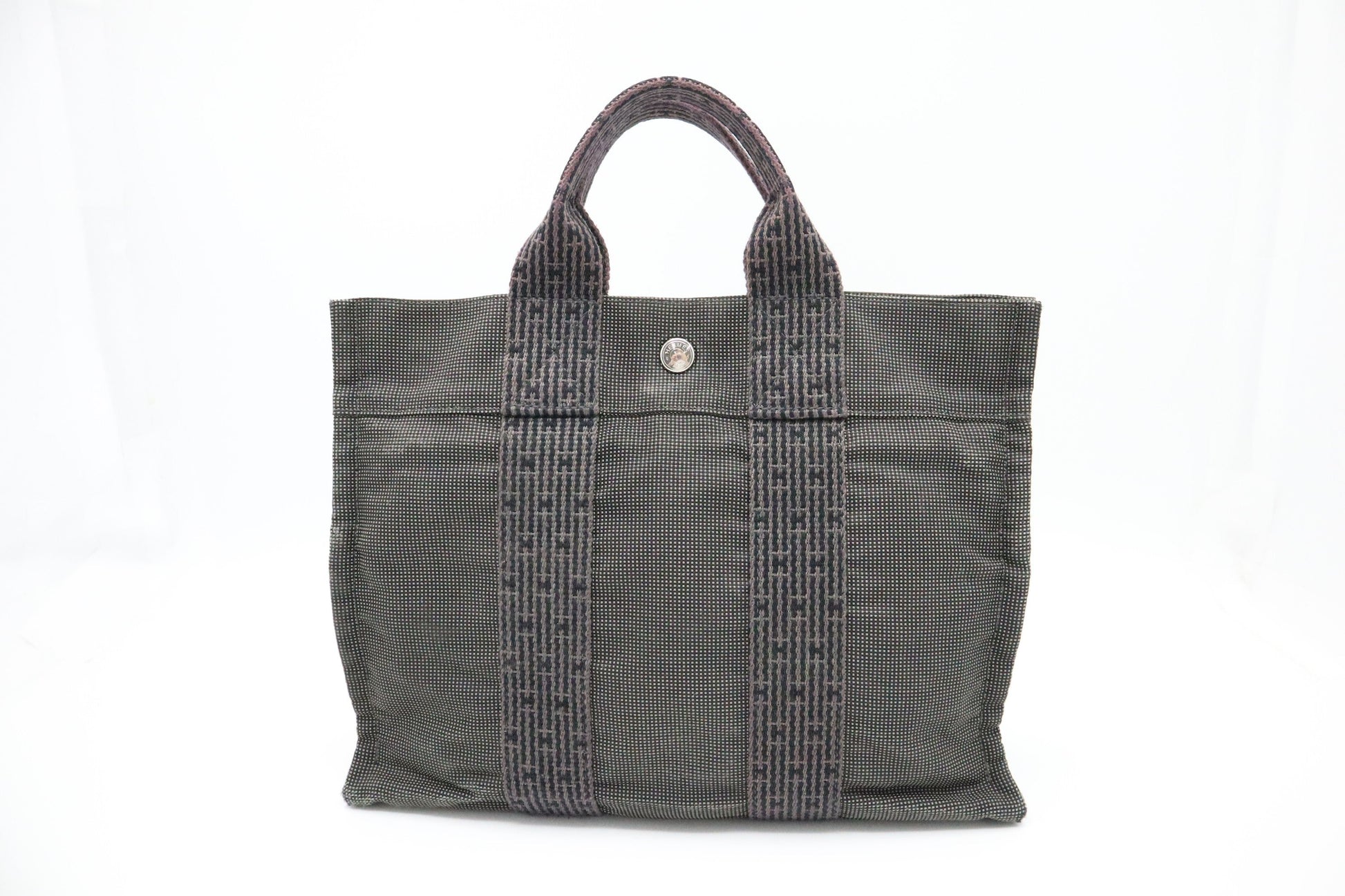 Hermes Herline Fourre Tout Pm In Grey Handbag Canvas Travel Bag
