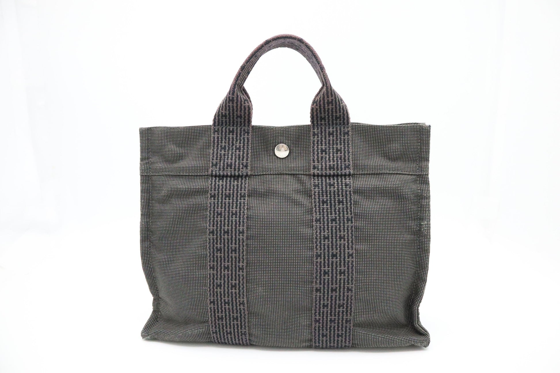 Hermes Herline Fourre Tout Pm In Grey Handbag Canvas Travel Bag