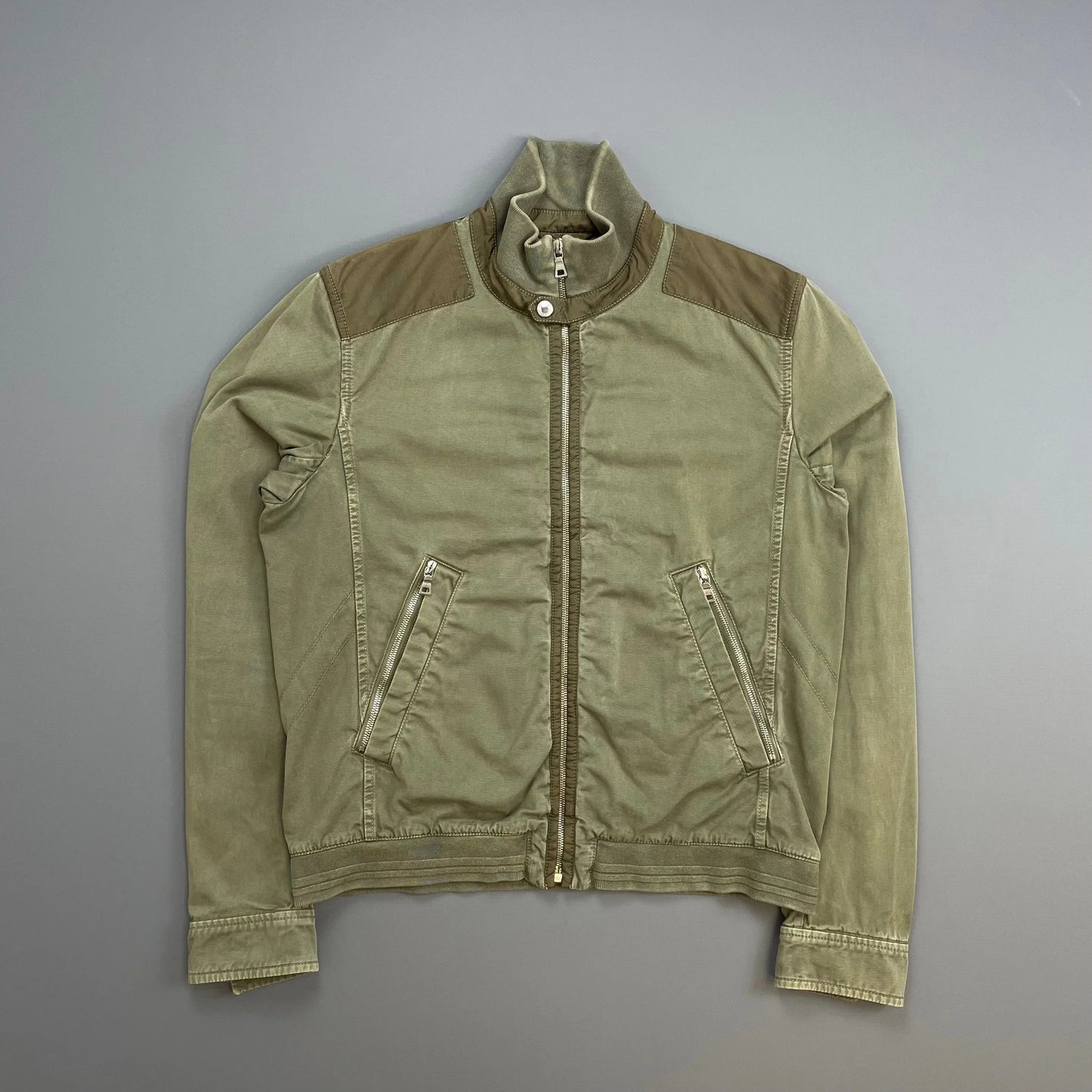 Prada Handbag Sport Khaki 00s Military Style Cotton Jacket Green