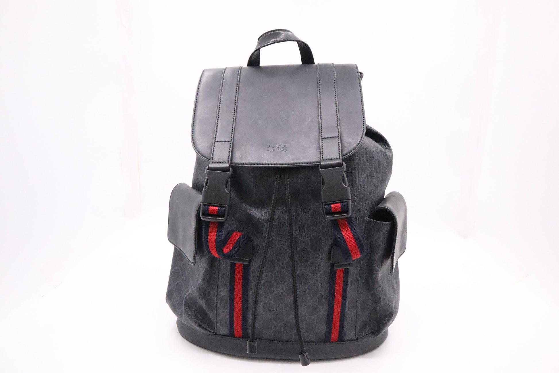 Gucci Backpack GG Supreme Canvas Black