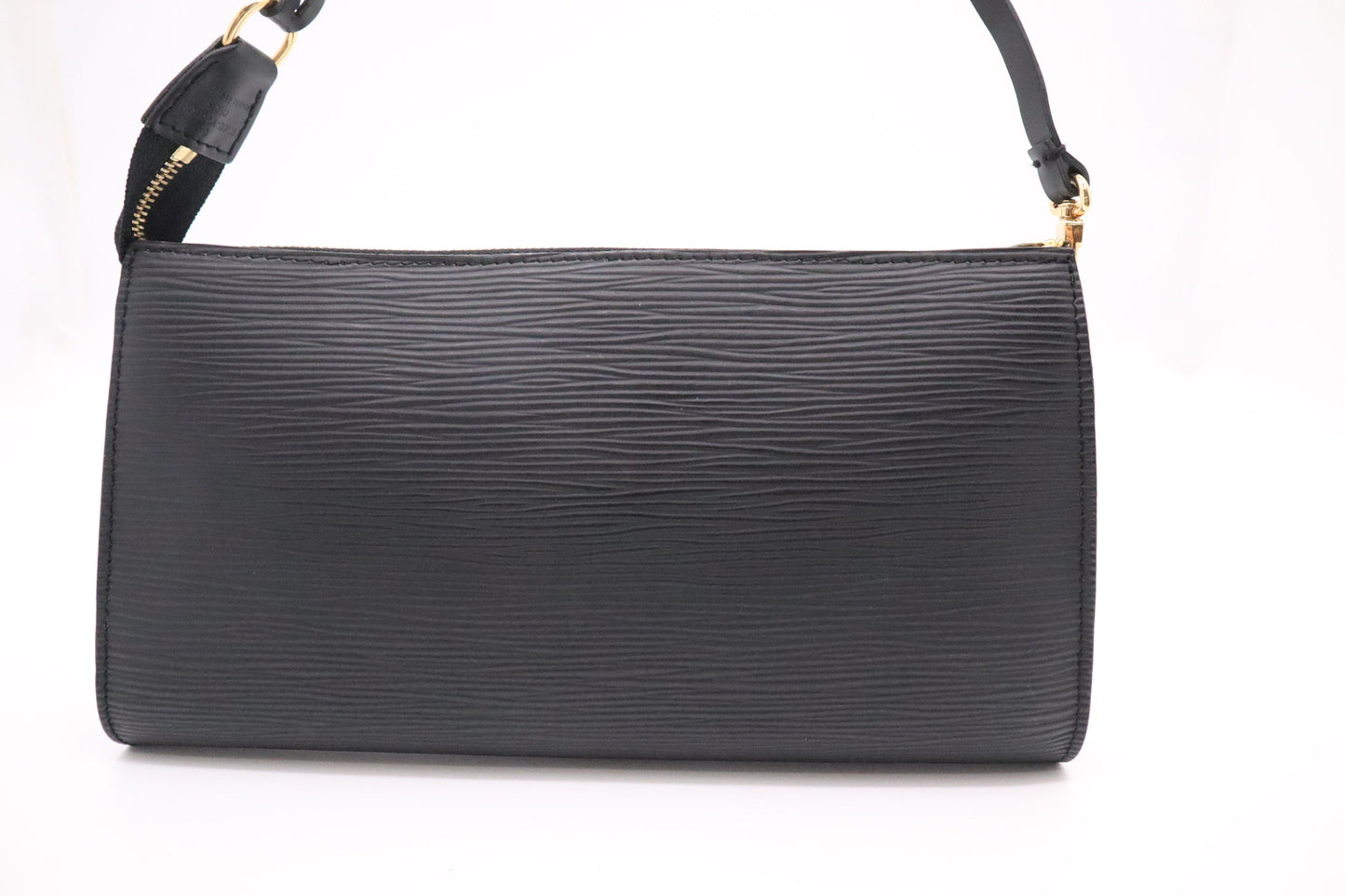 Louis Vuitton Pochette Accessoires Epi Leather Black Clutch Bag Black Leather