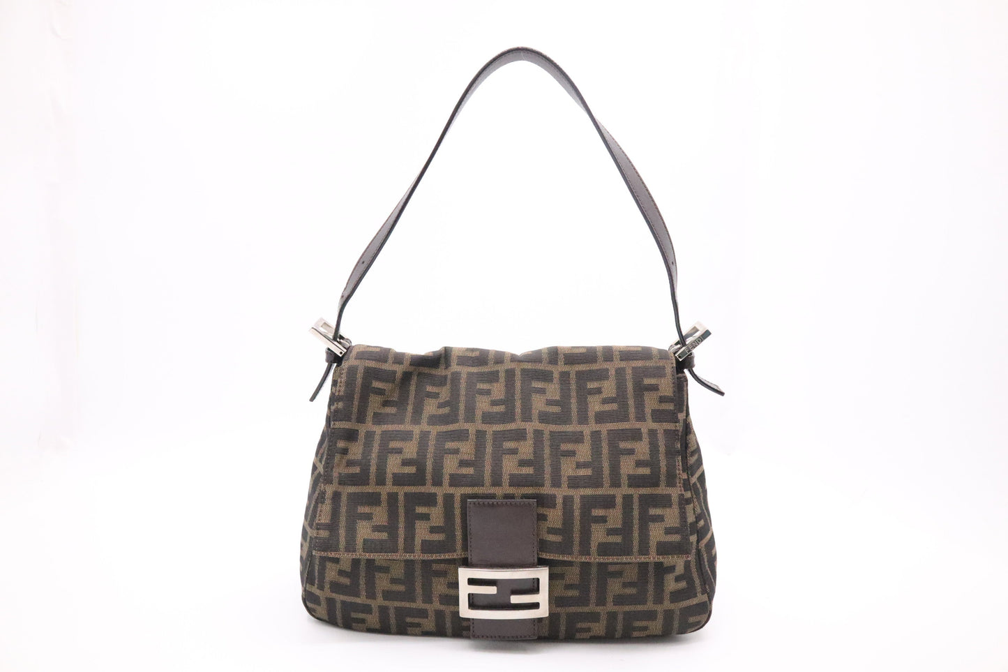 Fendi Mama Baguette In Zucca Handbag Canvas Shoulder Bag