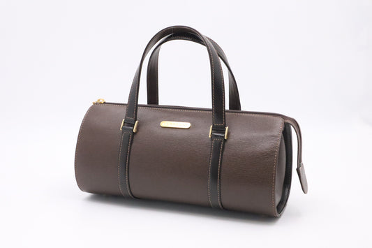 Burberry Barrel Bag In Leather Brown Travel Bag