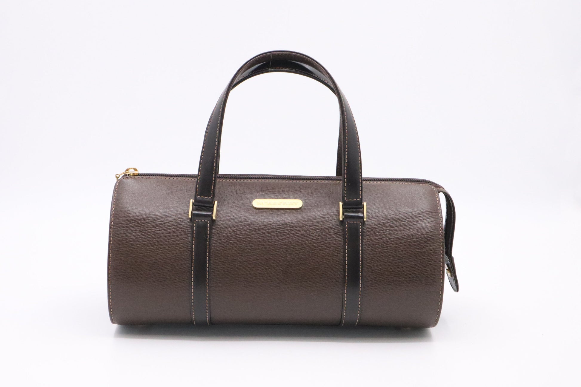 Burberry Barrel Bag In Leather Brown Travel Bag
