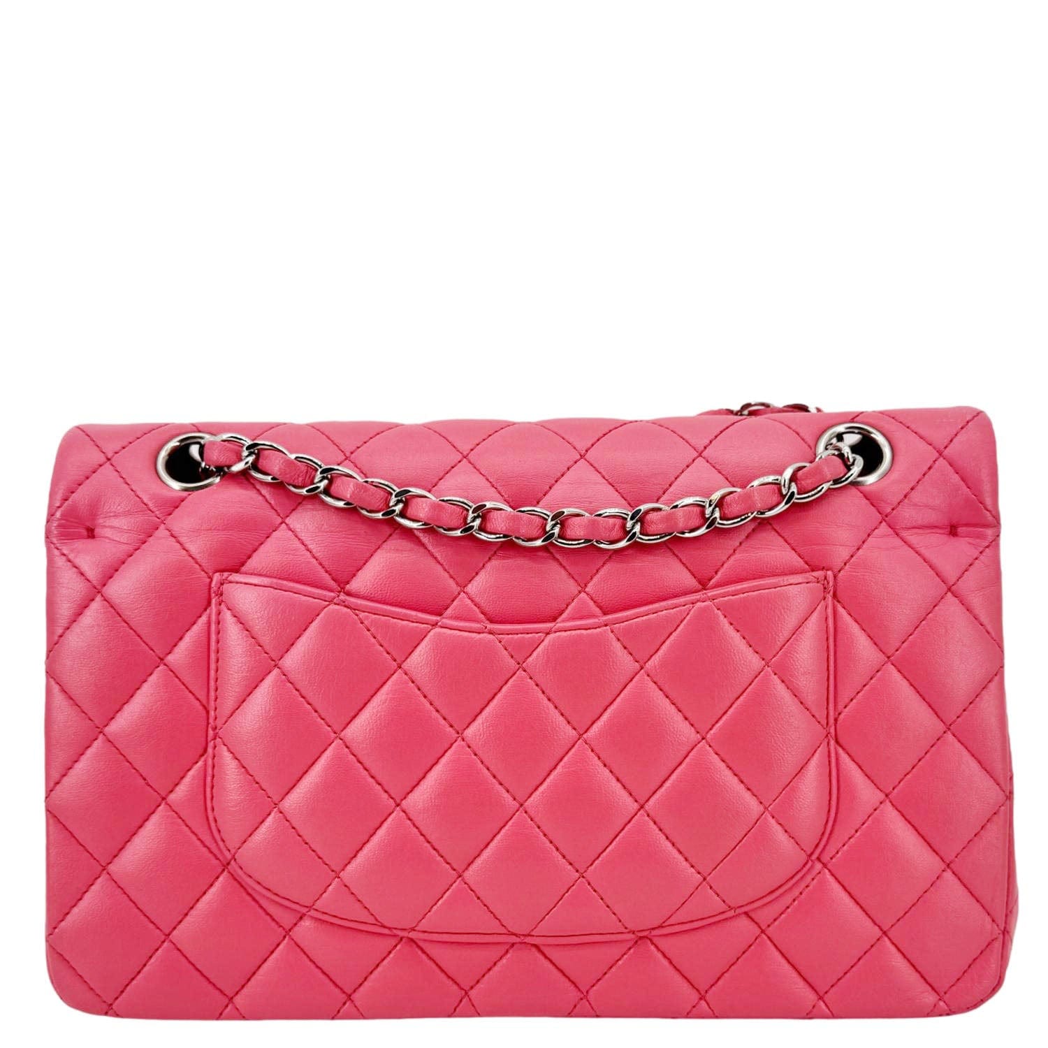 Chanel Classic Double Flap Quilted Salmon Leather Pink Travel Bag Salmon Pink
