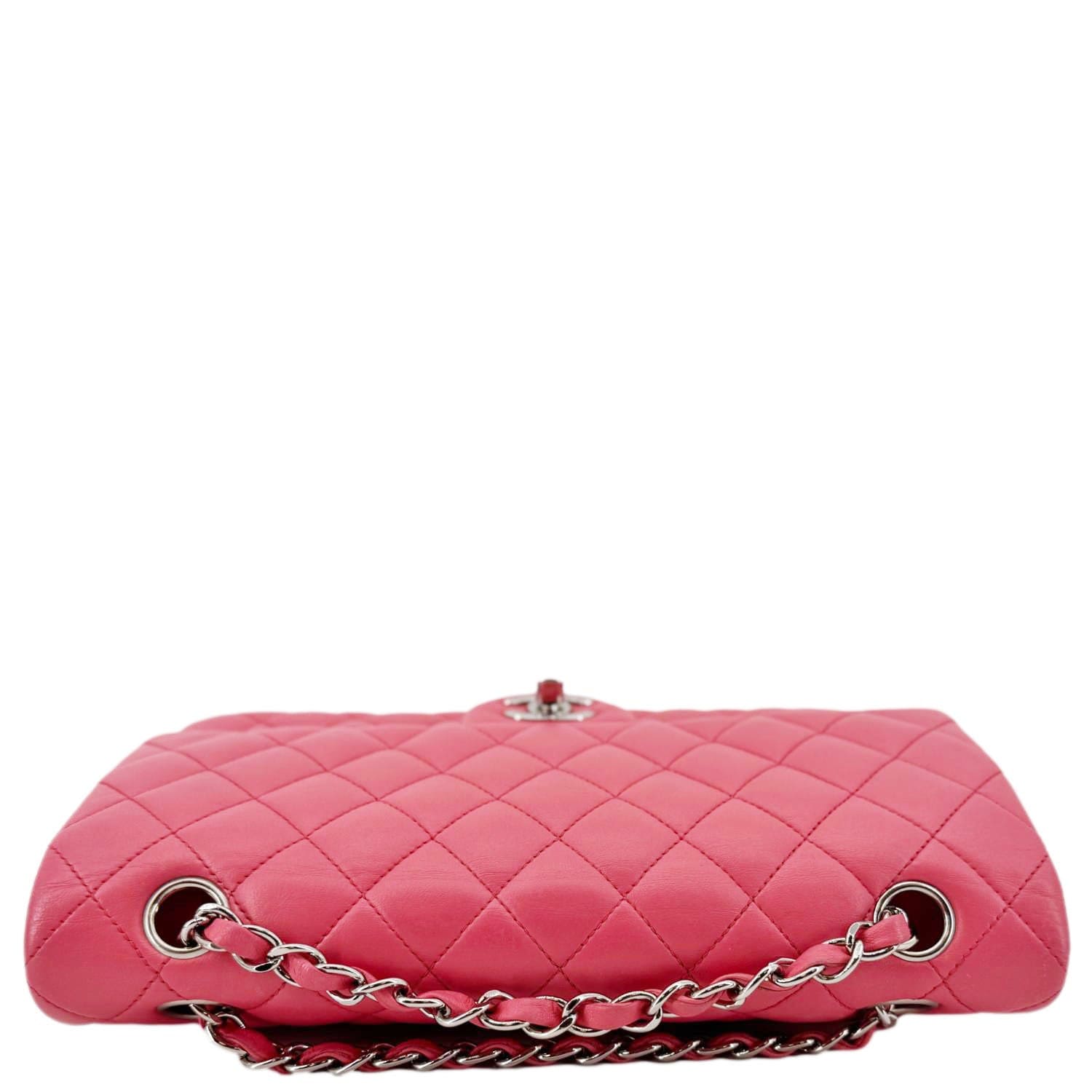 Chanel Classic Double Flap Quilted Salmon Leather Pink Travel Bag Salmon Pink