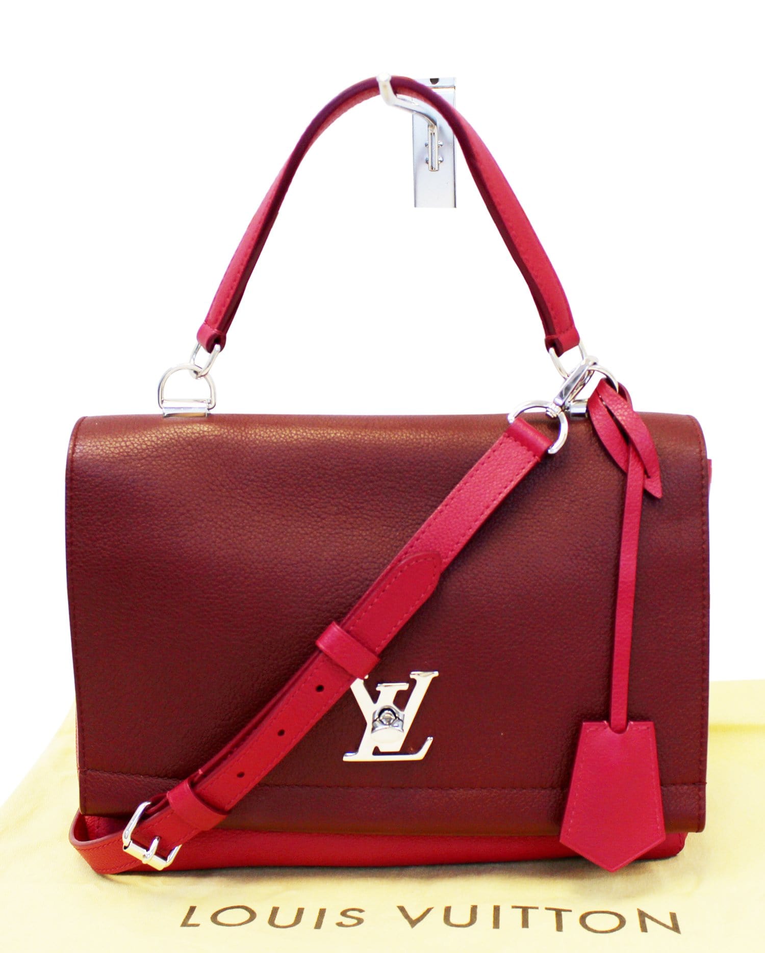 Louis Burgundy Lockme Ii Shoulder Bag Pink