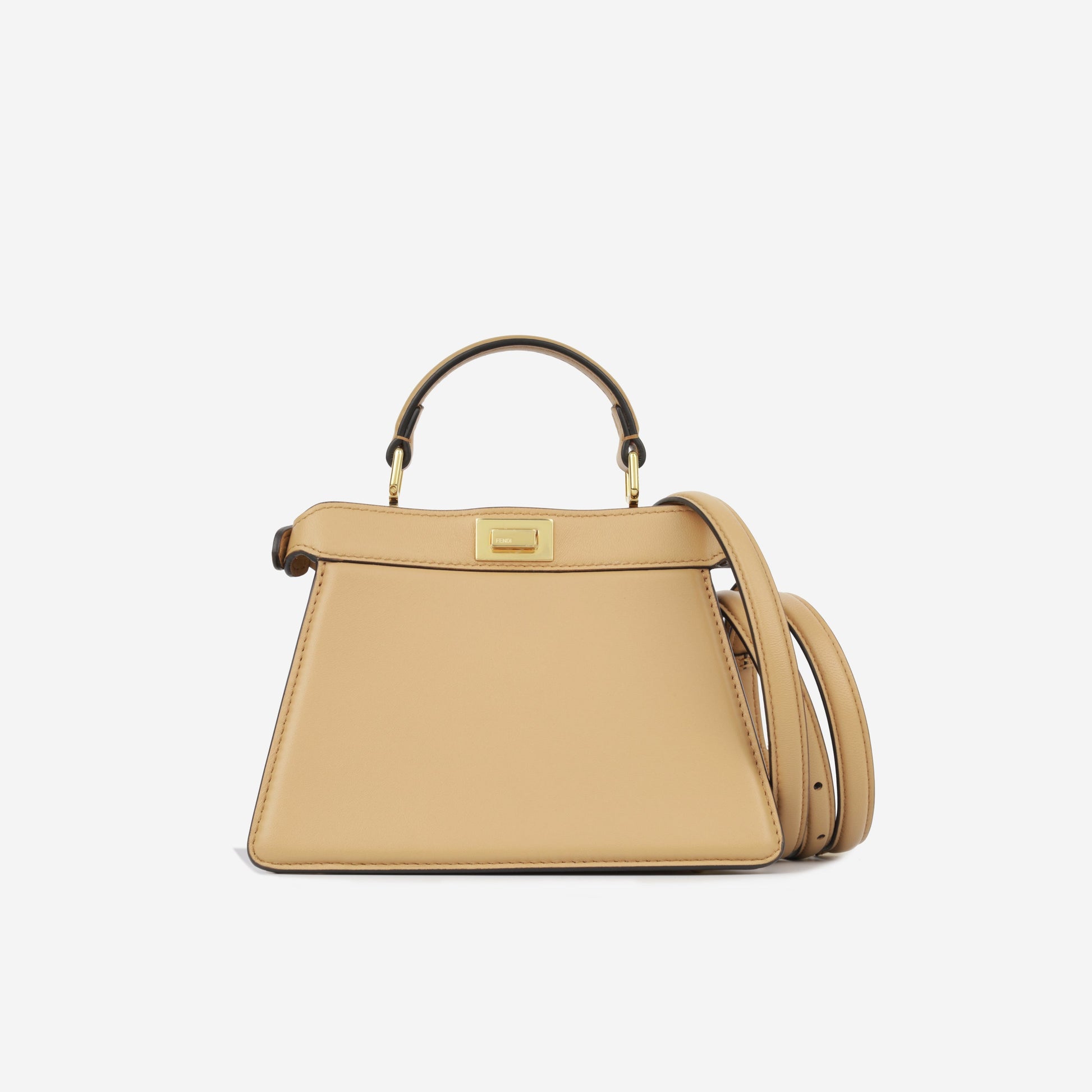 Fendi Isseu Peekabo Crossbody Bag Beige Mini