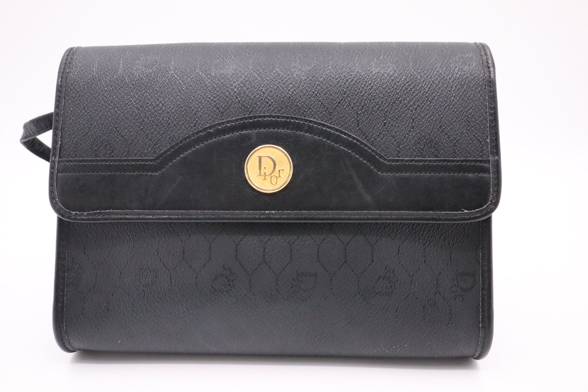 Dior Crossbody Bag In Honeycomb Canvas Black