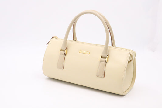 Burberry Round Handbag In Leather Cream Travel Bag