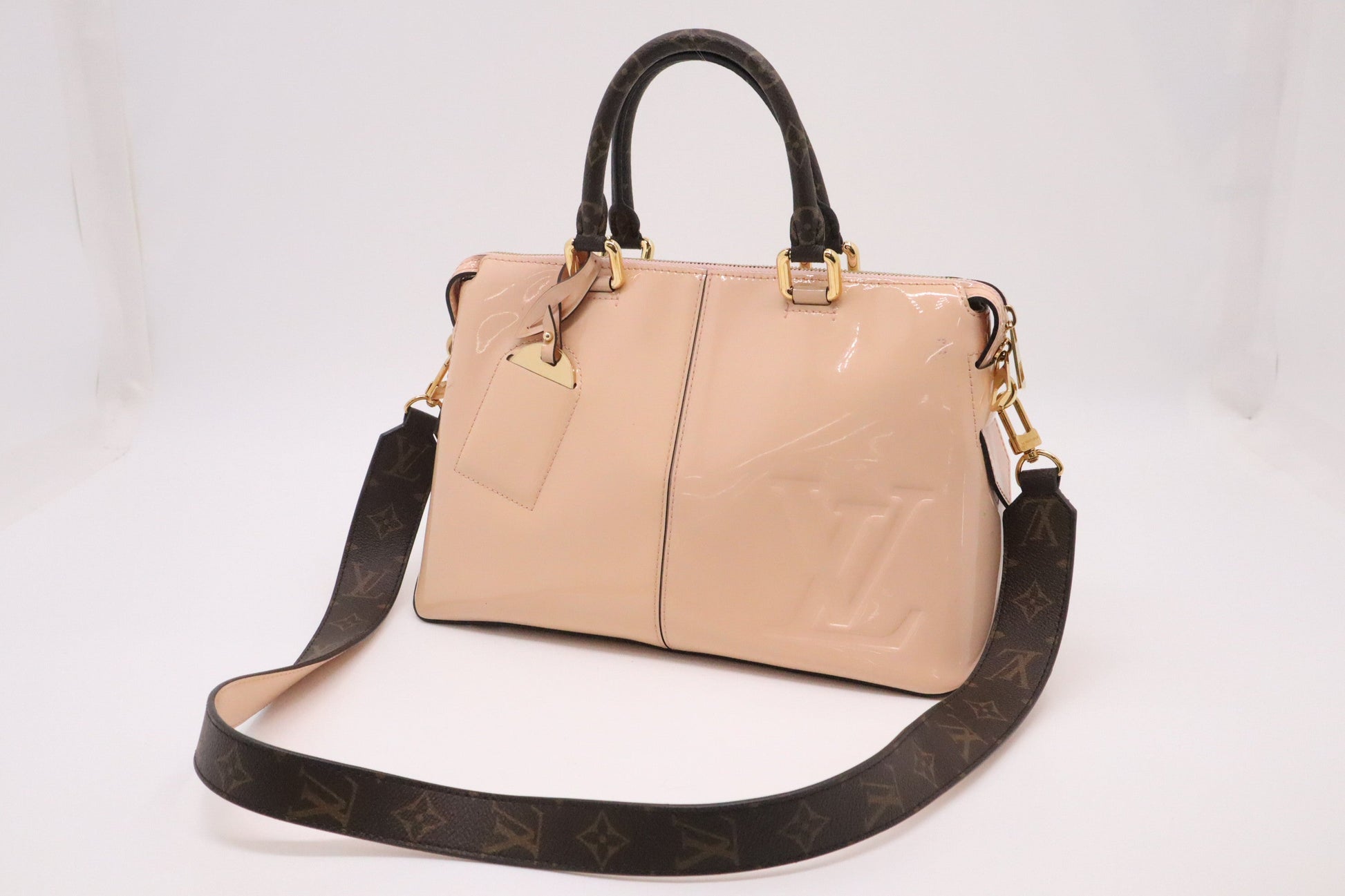 Louis Vuitton Miroir Monogram Vernis Canvas Leather Tote Bag