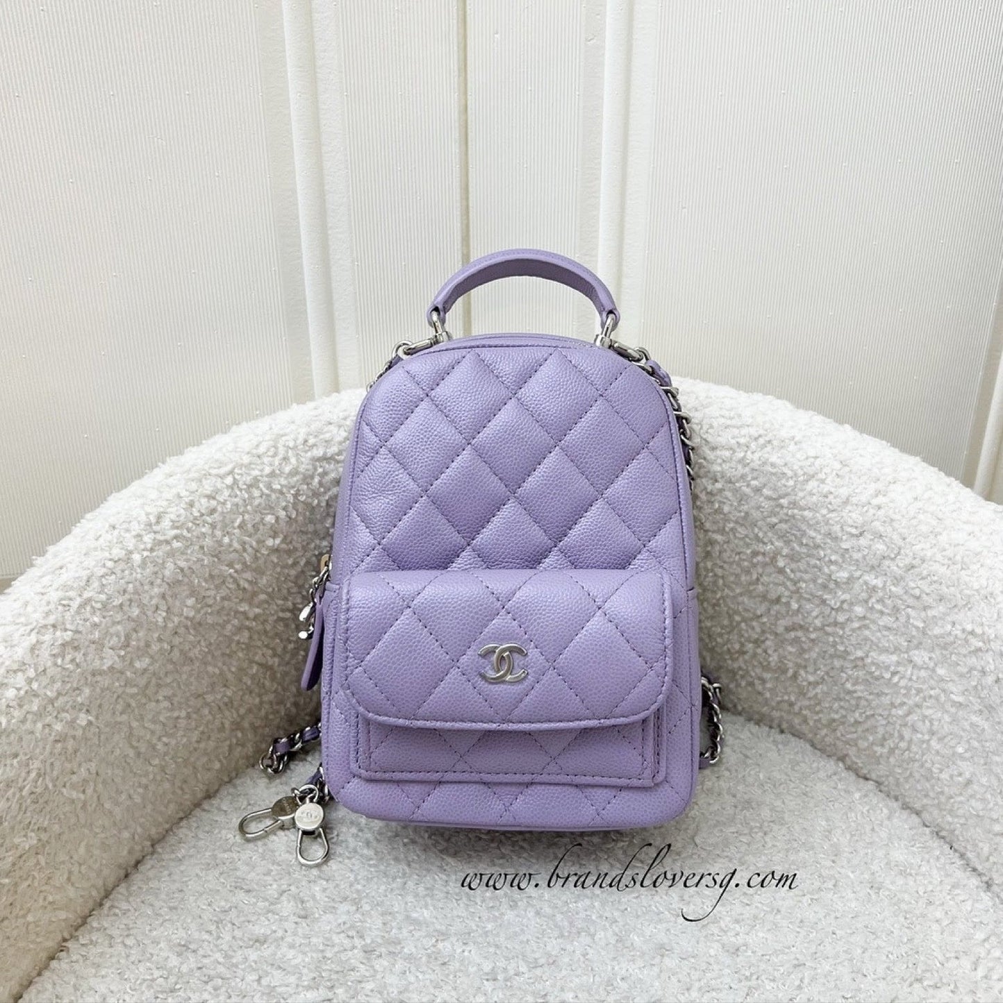 Chanel Mini Backpack in 24P Lilac Caviar and SHW