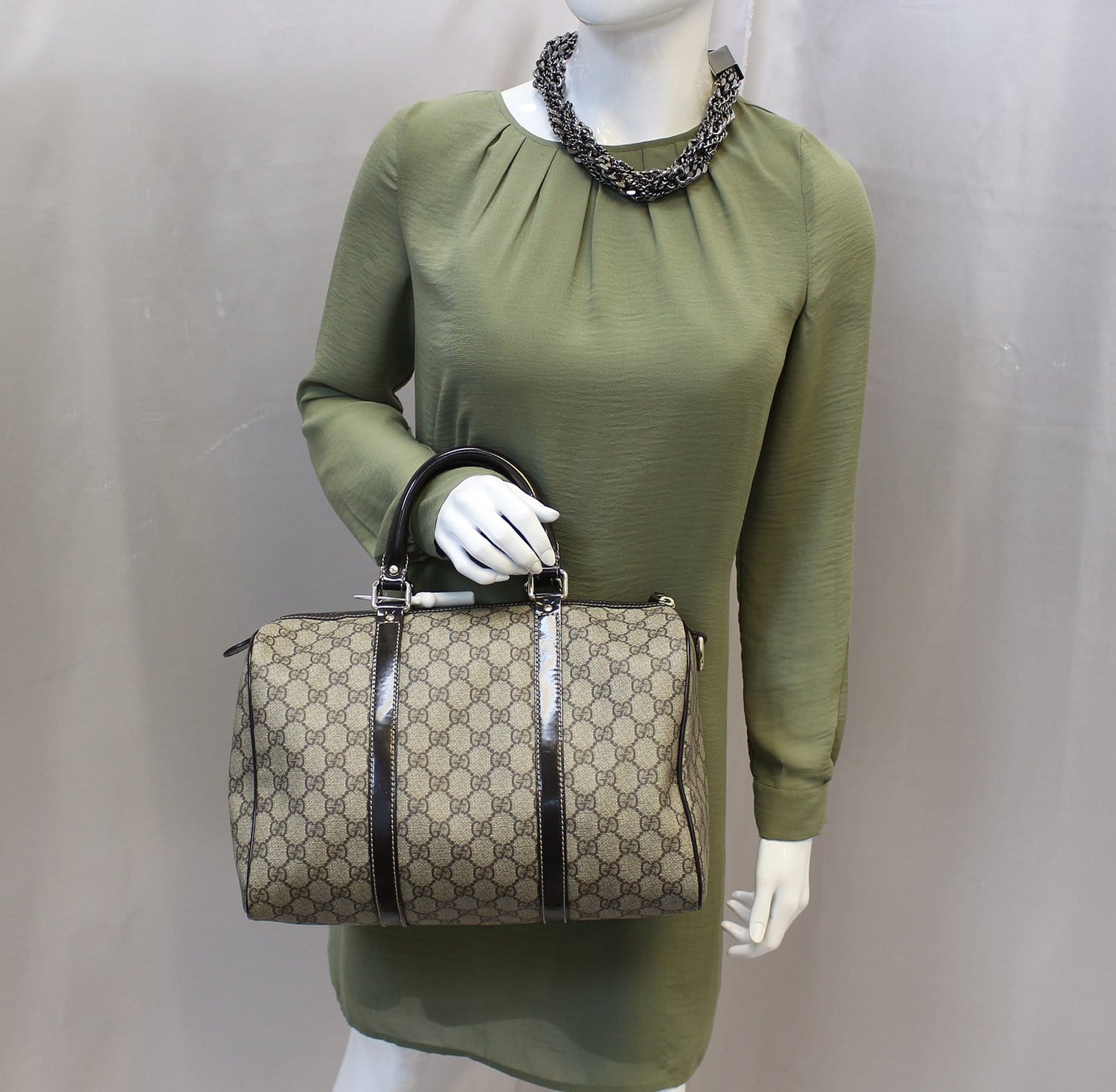 Gucci Joy Boston Satchel Bag Monogram Medium Travel Bag