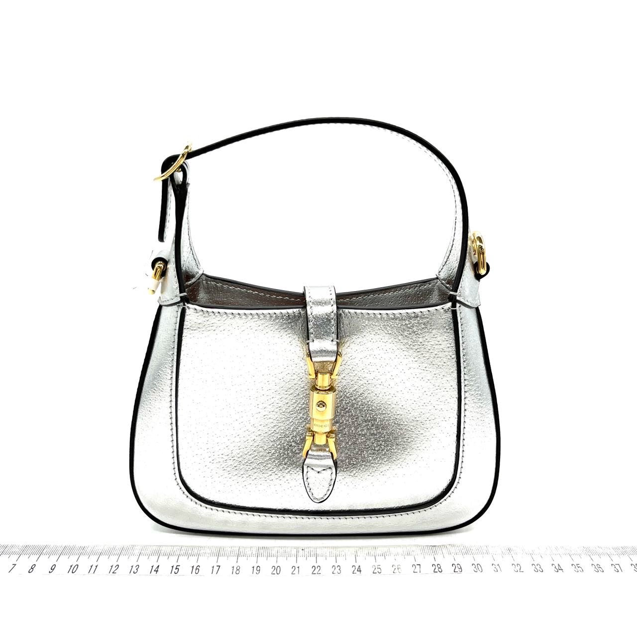 Gucci Jackie LamÃ© Strap Leather Silver Mini Chain Mini Bag