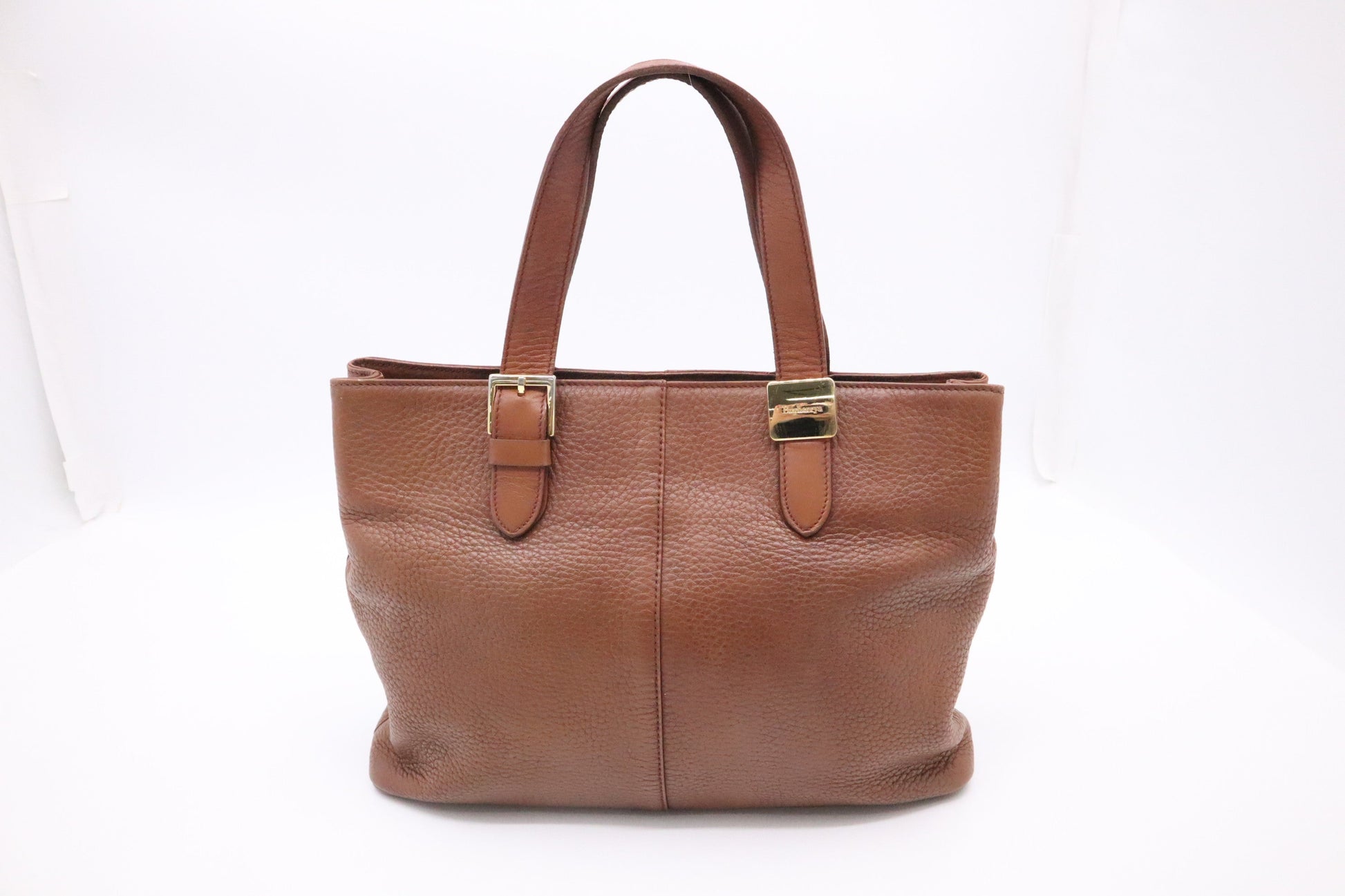 Burberry Handbag In Leather Brown Travel Bag