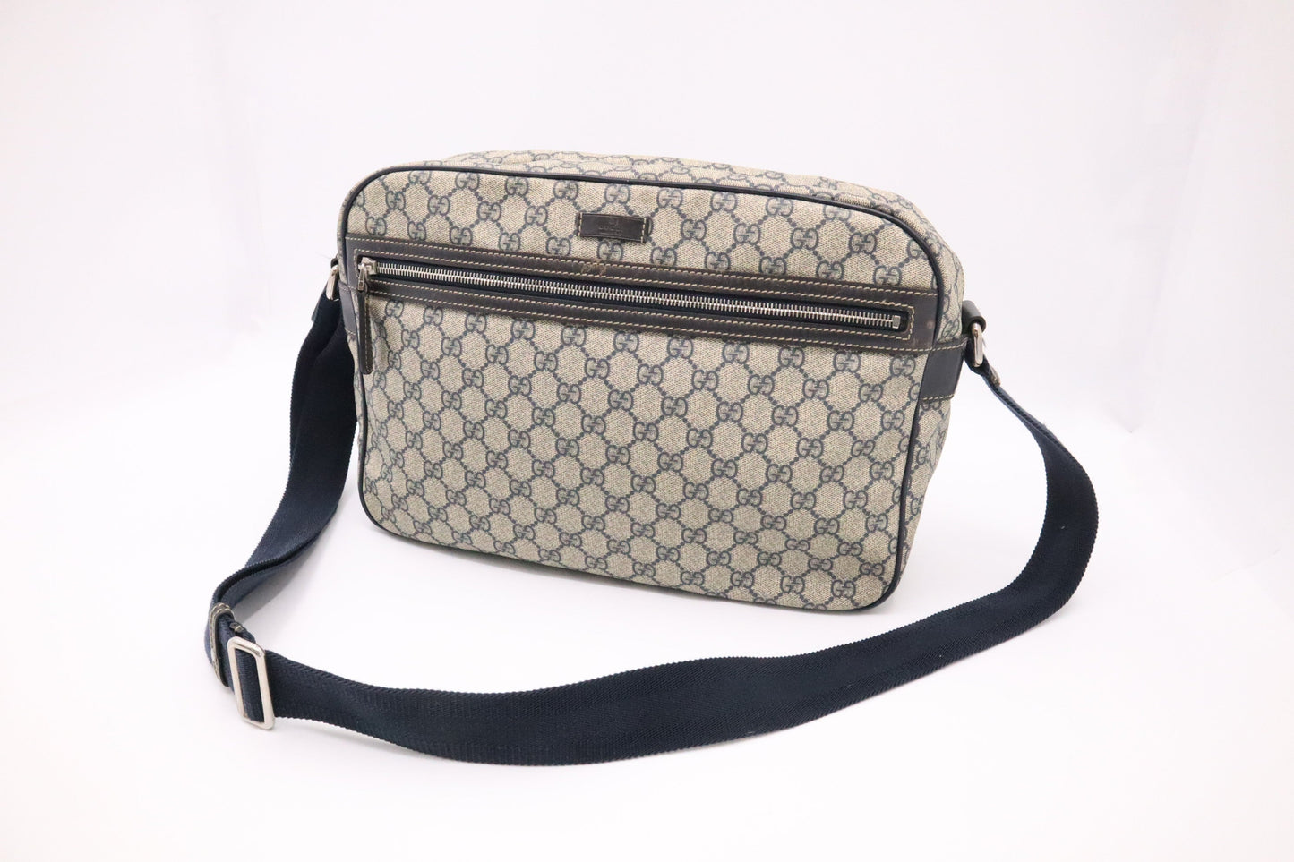 Gucci Messenger GG Supreme Canvas Blue Navy Messenger Bag