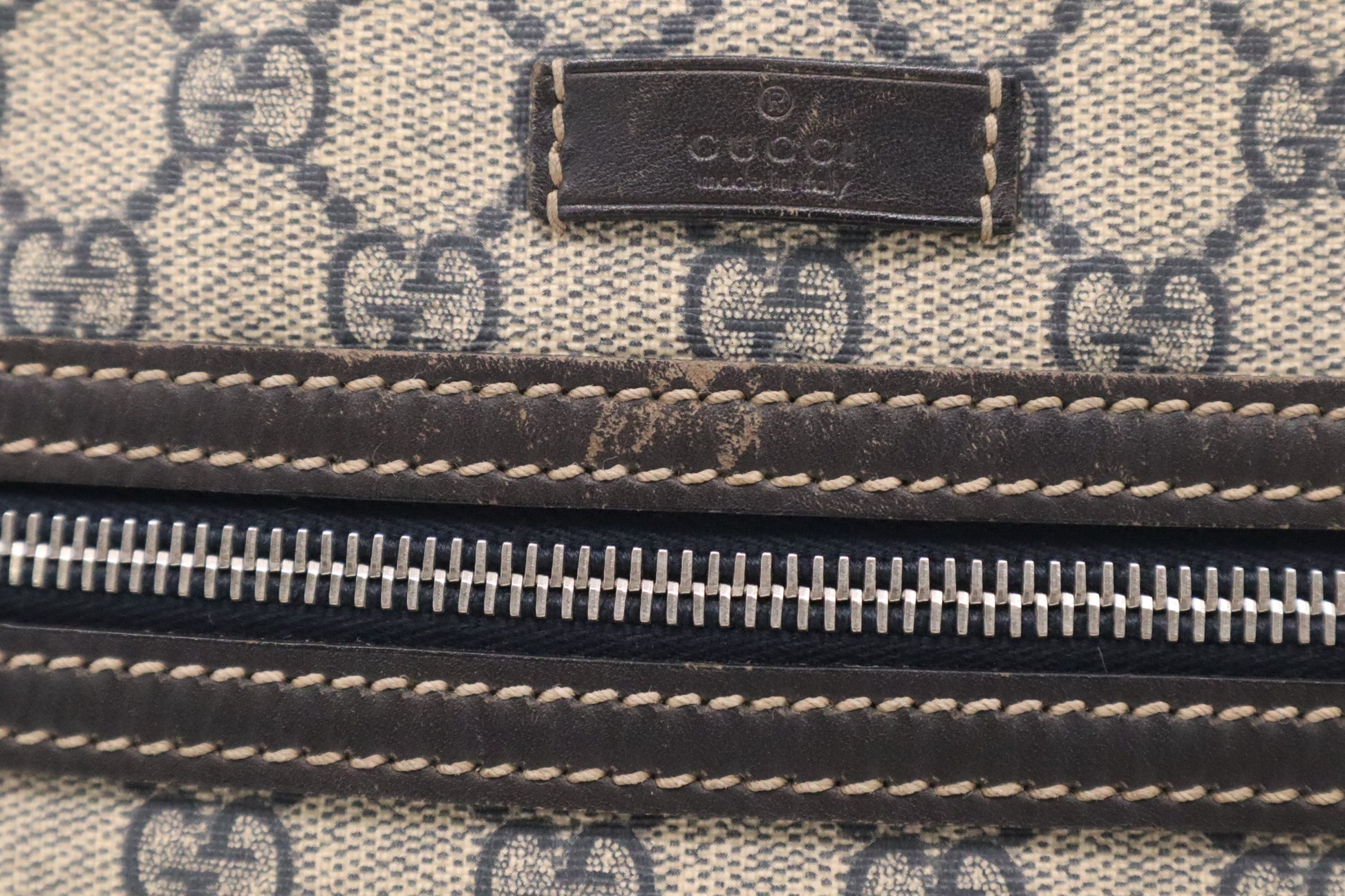 Gucci Messenger GG Supreme Canvas Blue Navy Messenger Bag