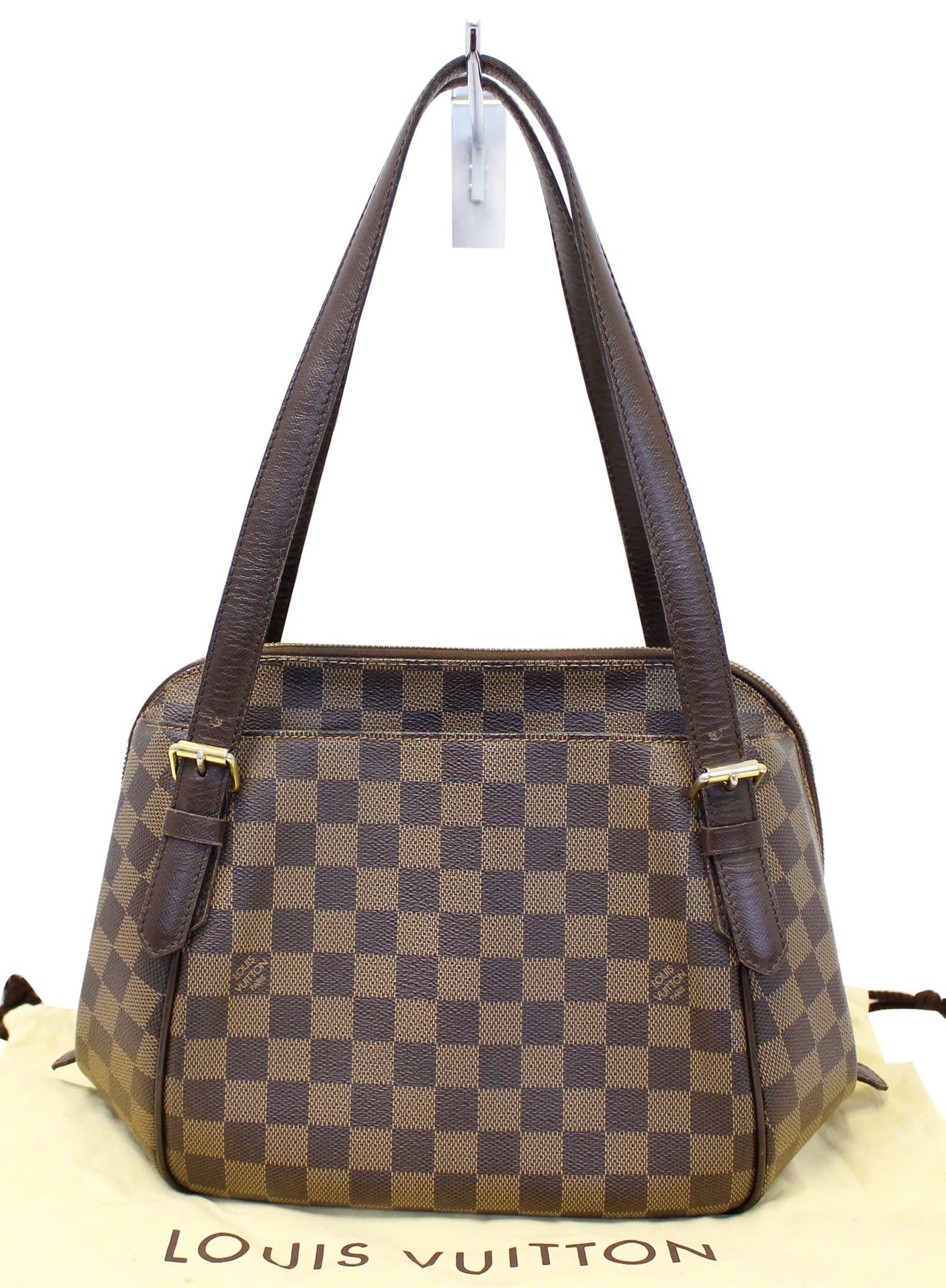 Louis Damier Ebene Belem Mm Shoulder Bag Brown