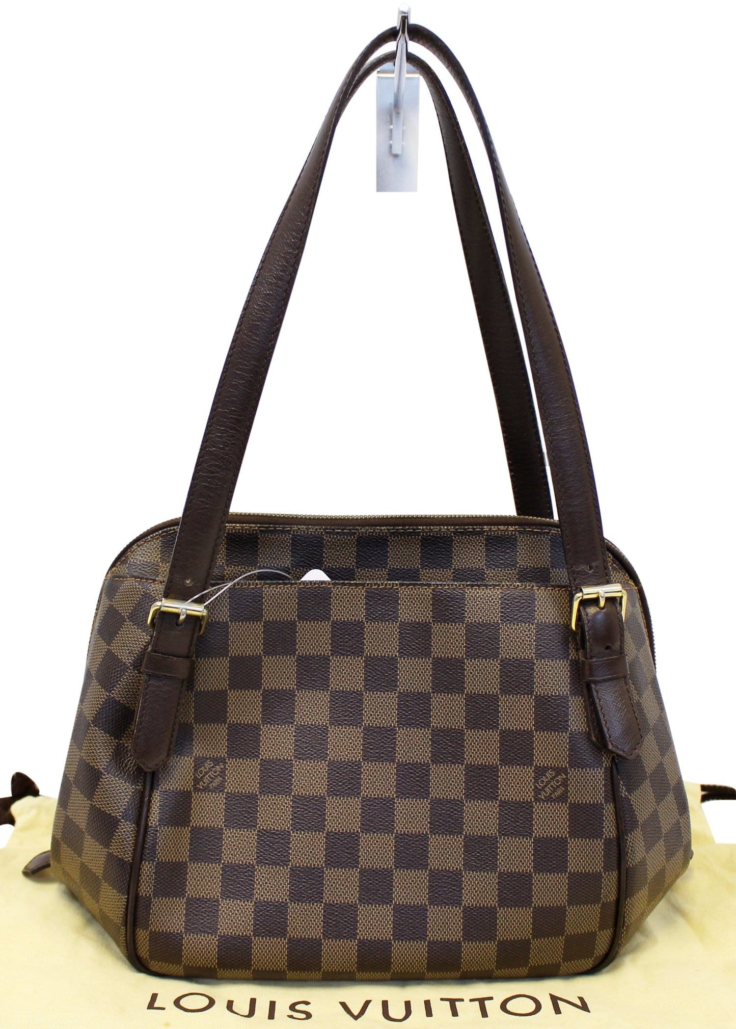 Louis Damier Ebene Belem Mm Shoulder Bag Brown