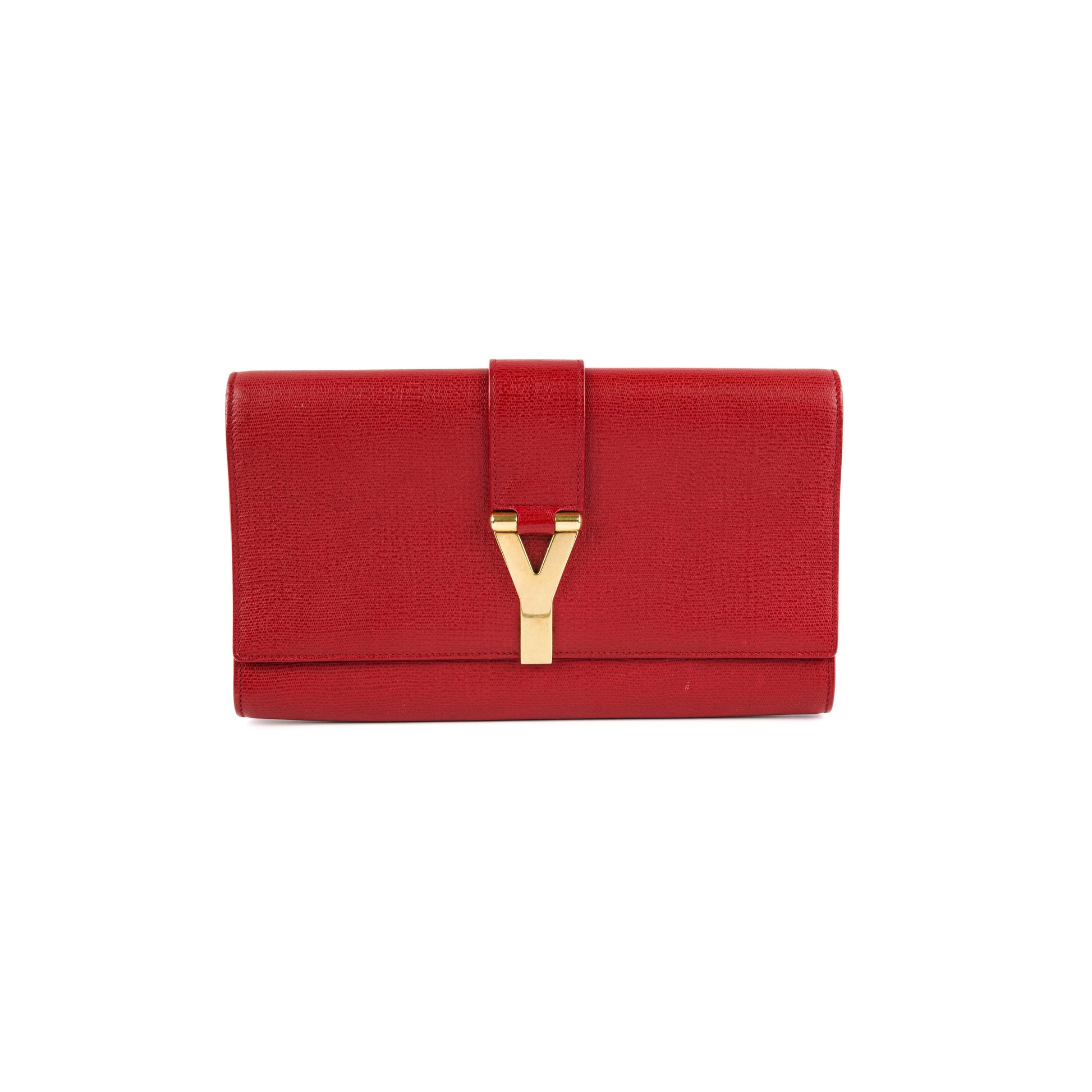 YSL Saint Laurent Clutch Leather Red Clutch Bag Red Leather Clutch